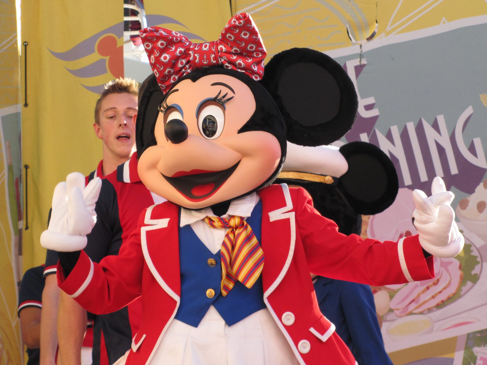 Minnie in her sailor outfit at the Sailing Away party