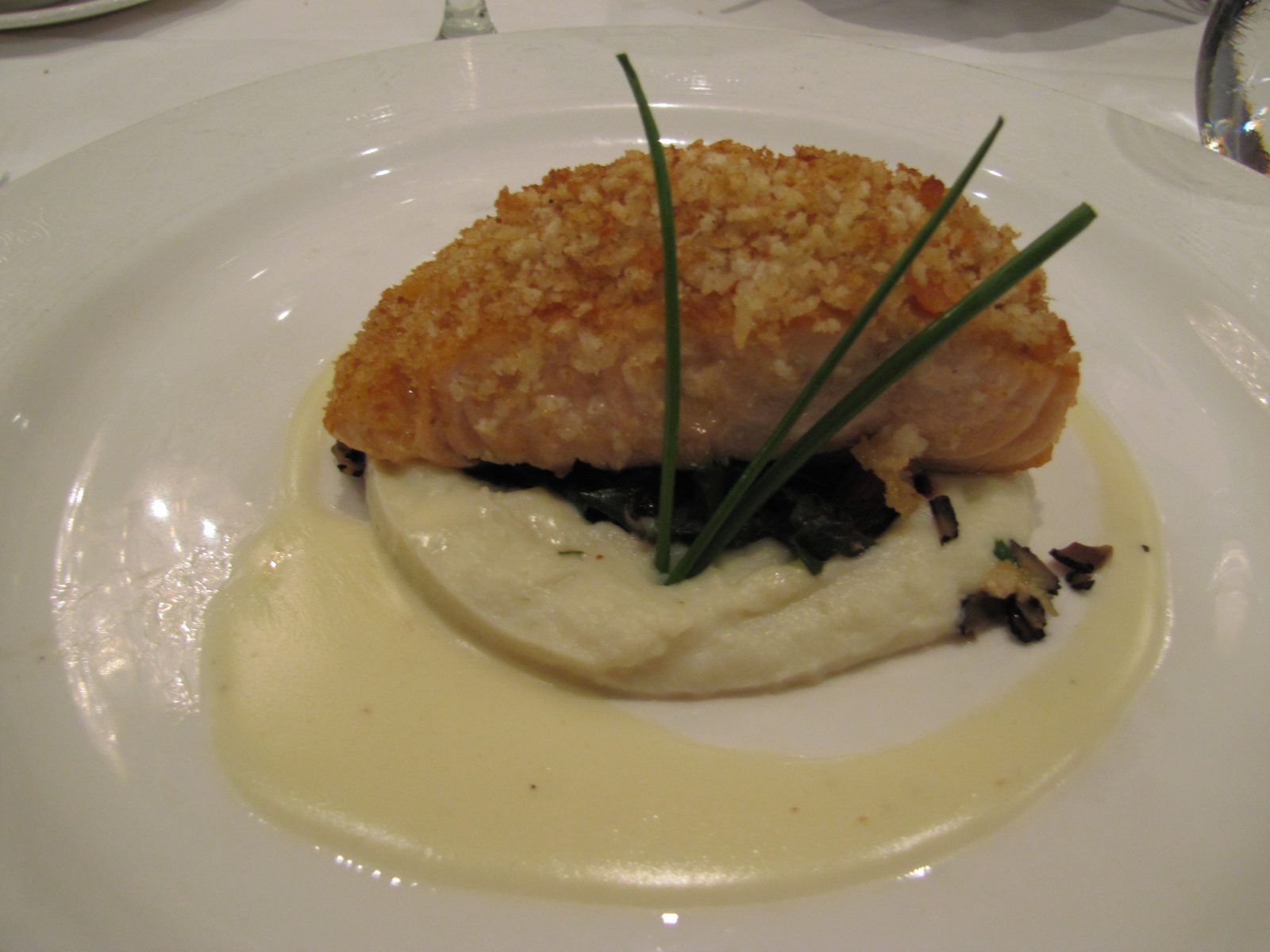 Salmon at our first dinner in the Royal Palace