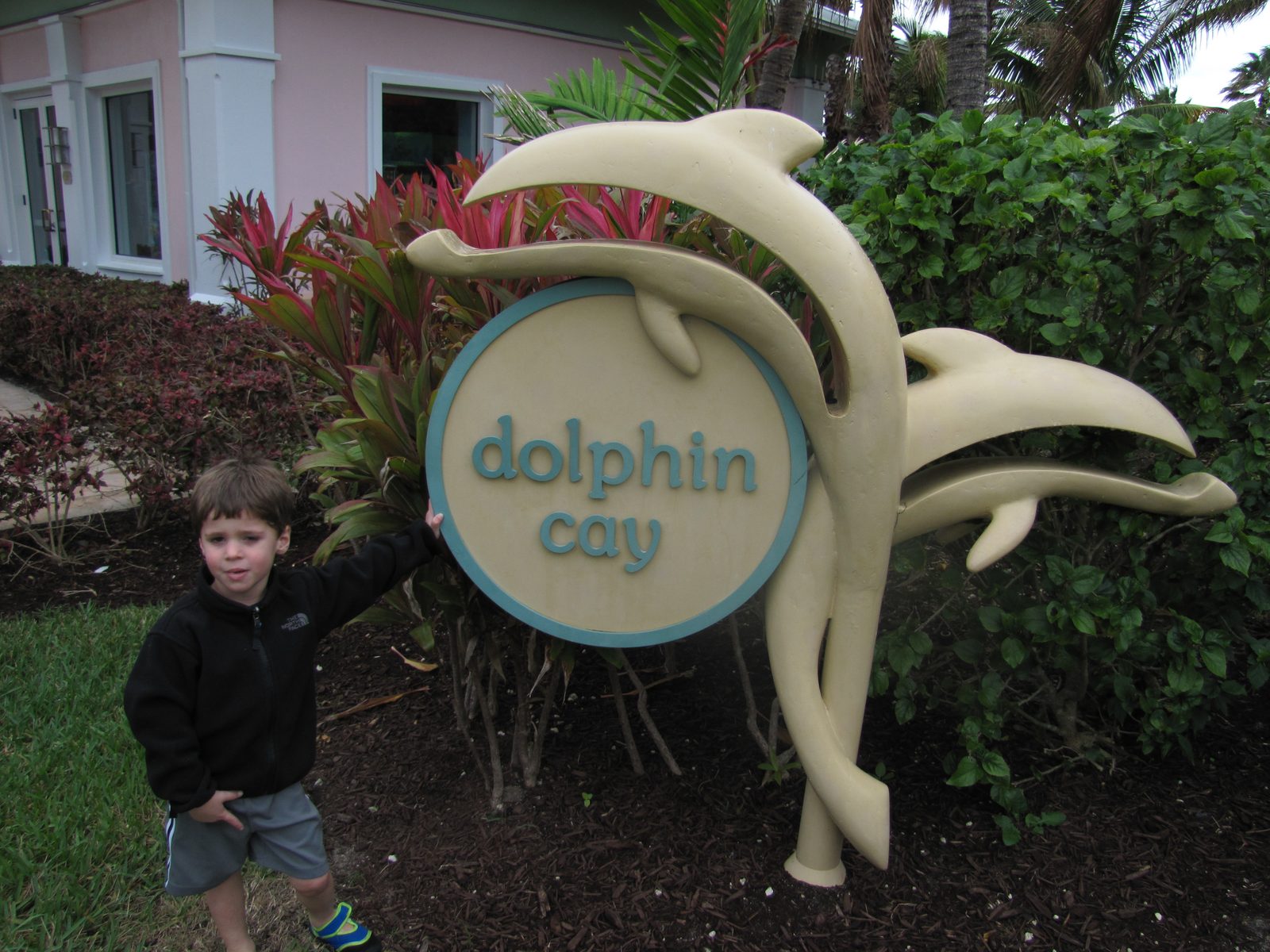 Thomas by the Dolphin Cay sign