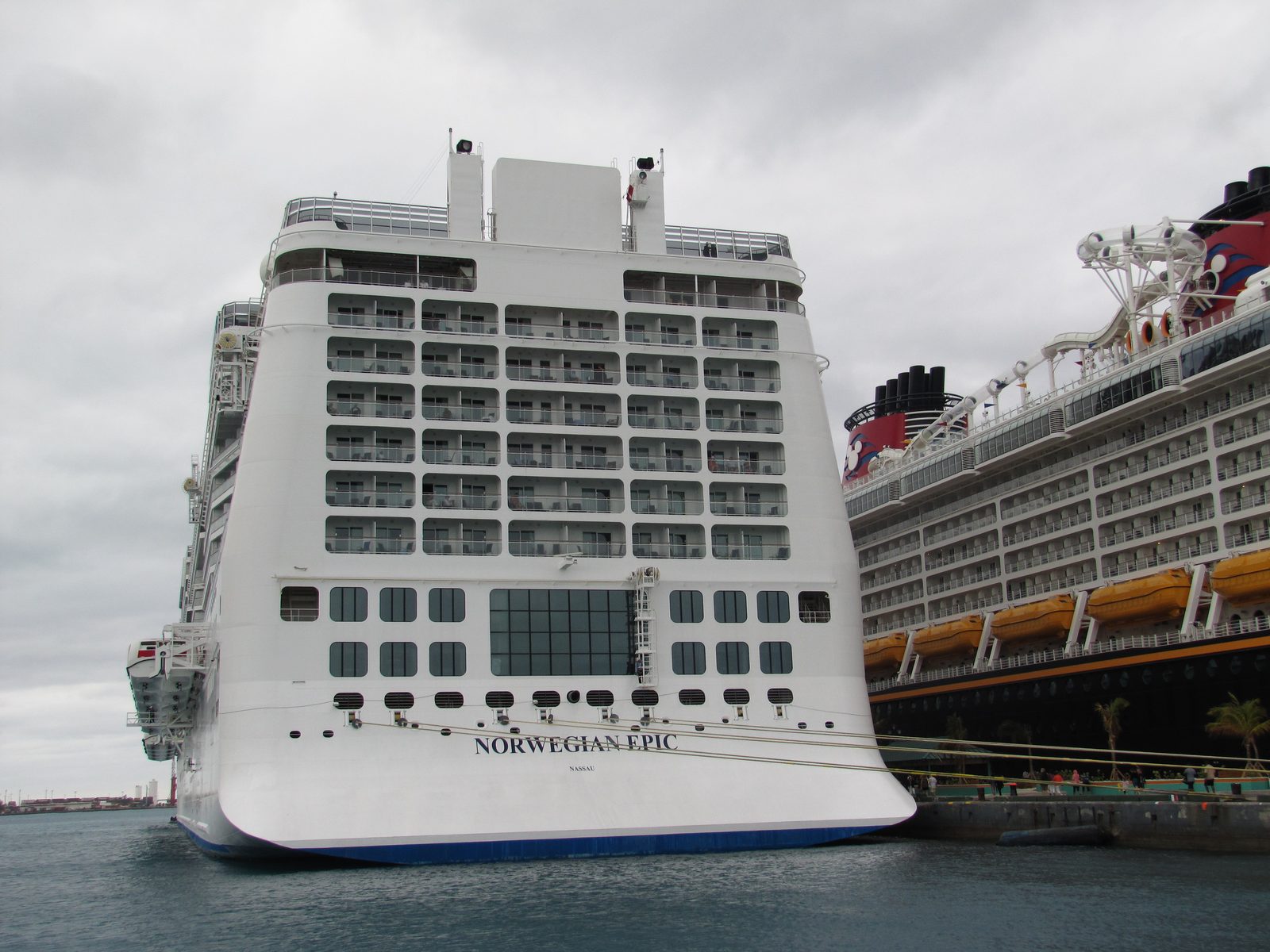 The Norwegian Epic docked next to us in Nassau
