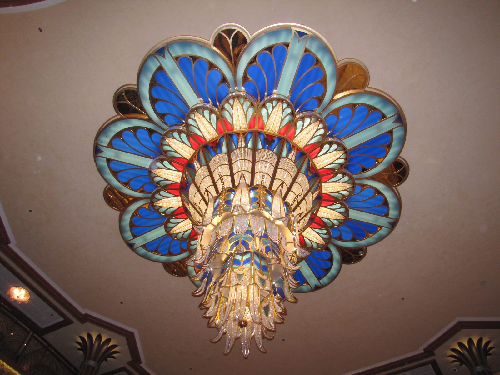The chandelier in the Dream's atrium