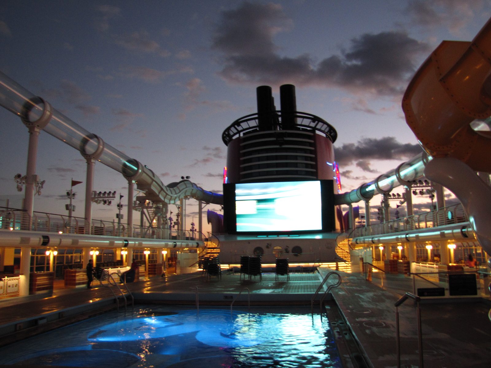 Early morning on the pool deck