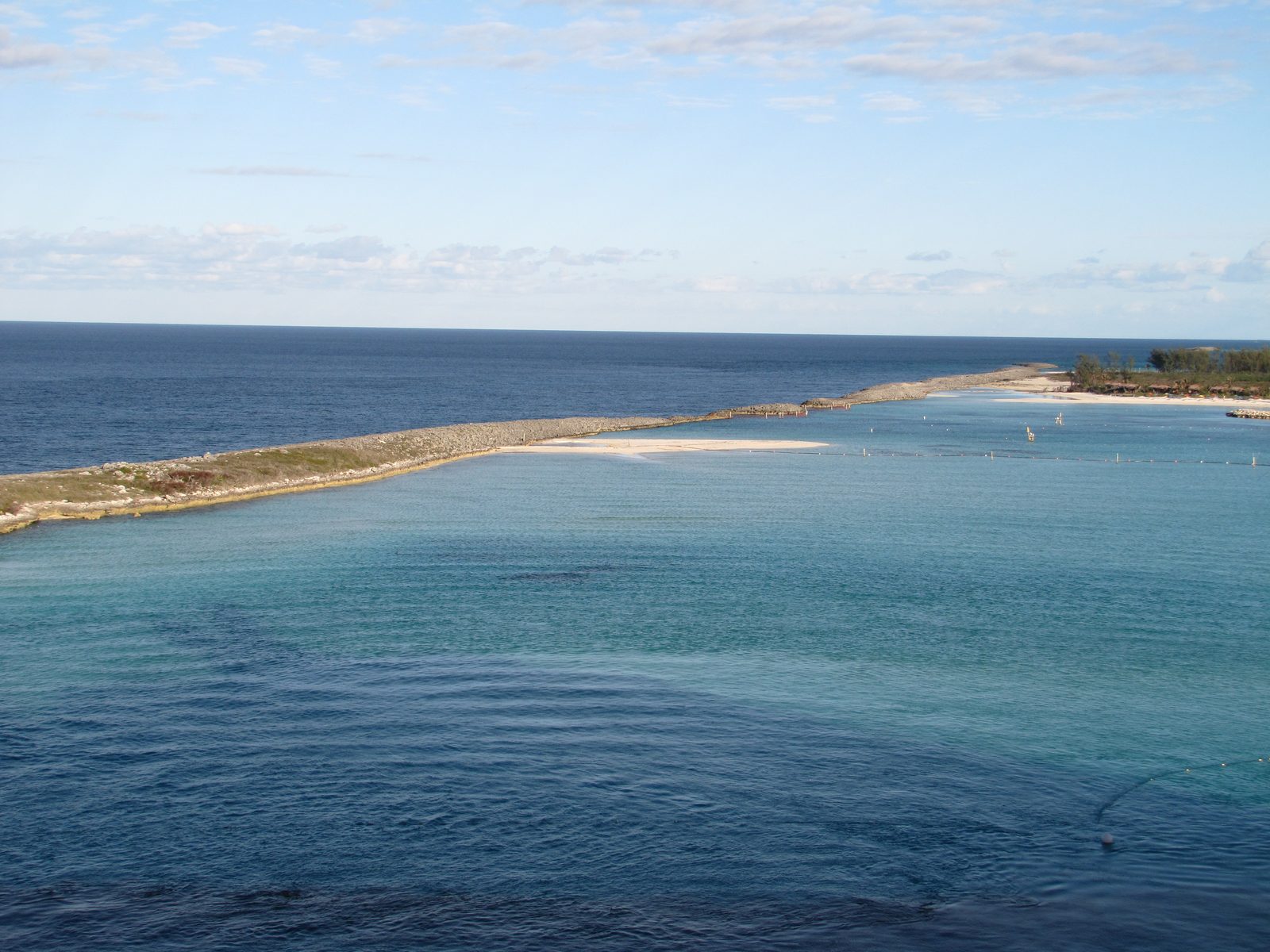 The water off Castaway Cay from the ship