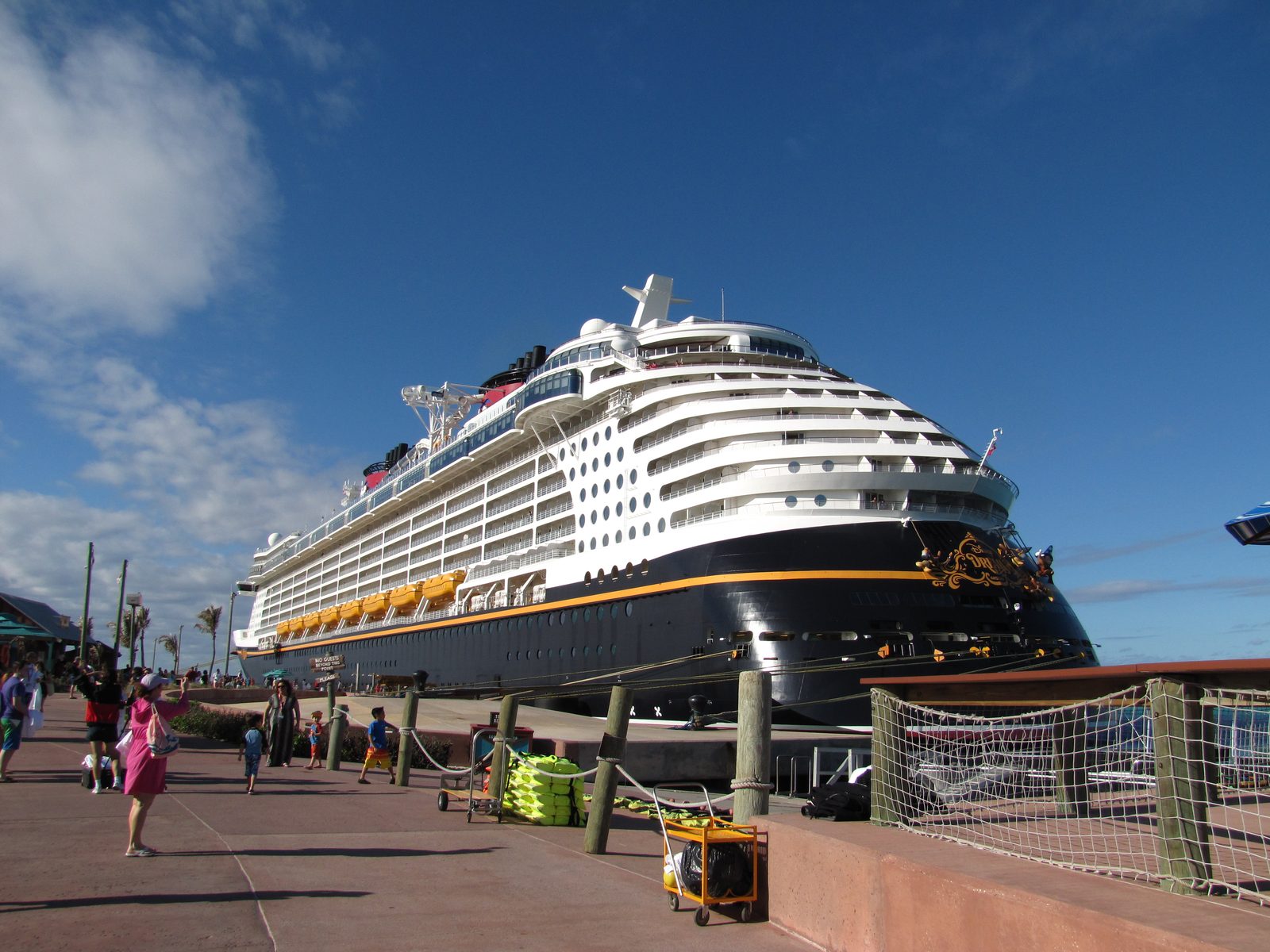 The Dream docked at Castaway Cay