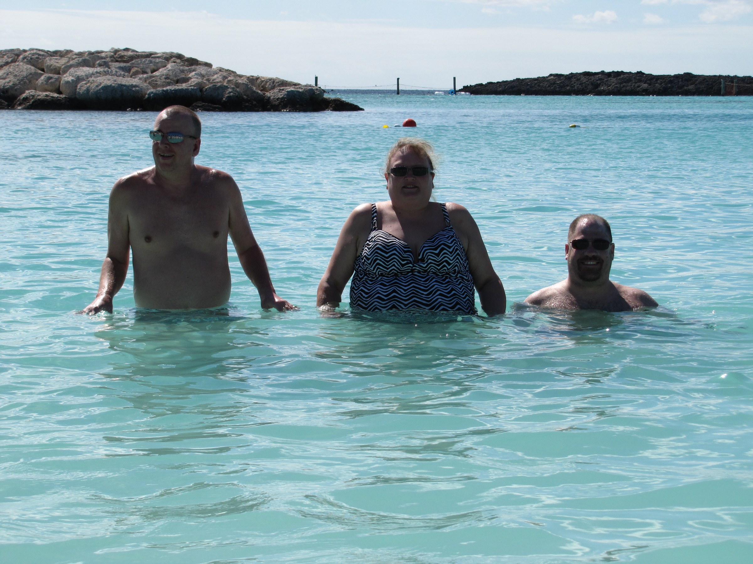 Kim, Dan and Michael in the lagoon at Atlantis