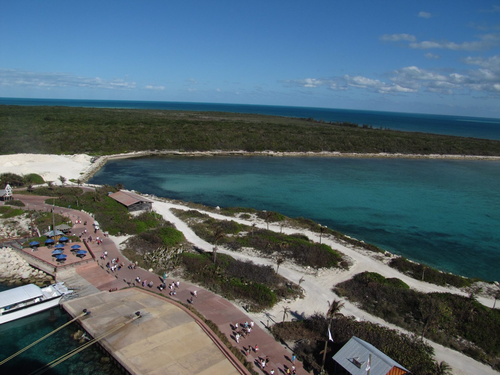 The Castaway Cay lagoon from the ship