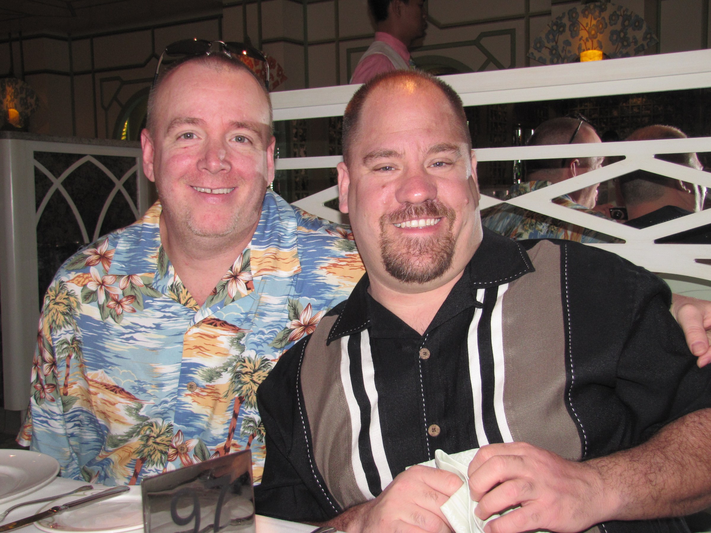 Dan and Michael at dinner