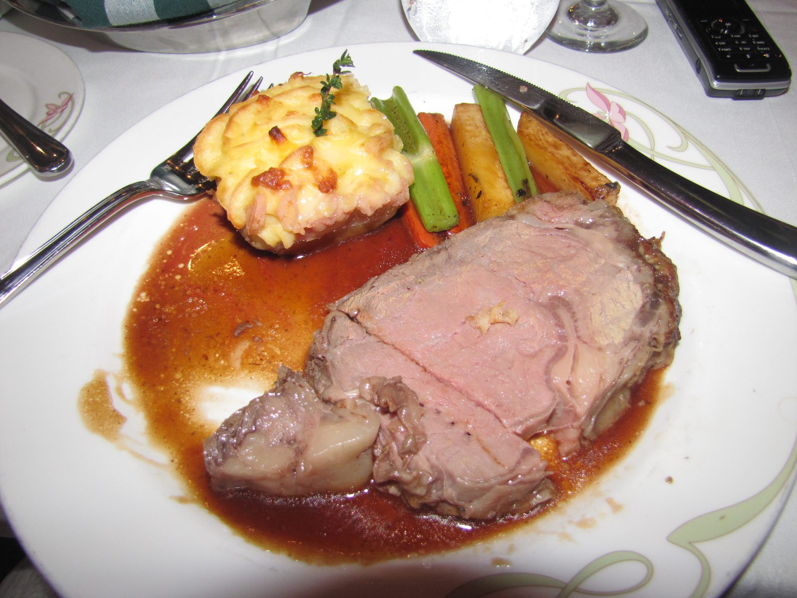 Prime rib at our last dinner on the Dream