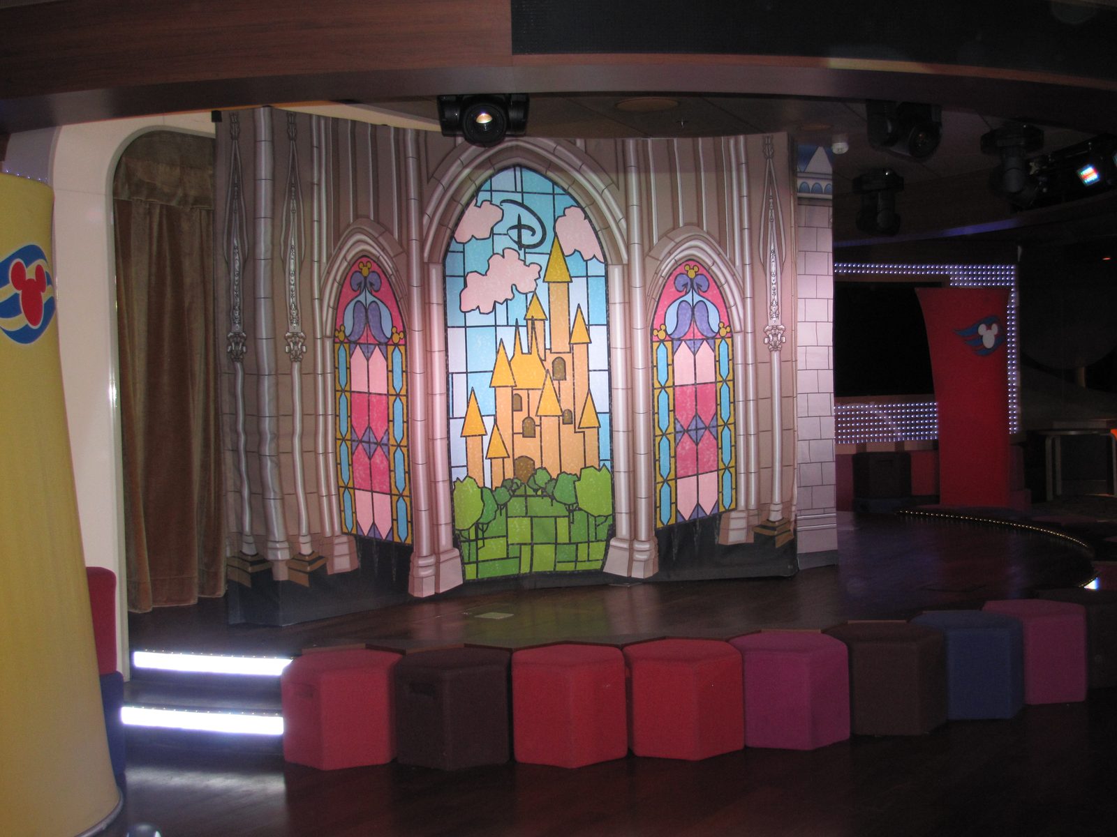 The princess backdrop in the D Lounge