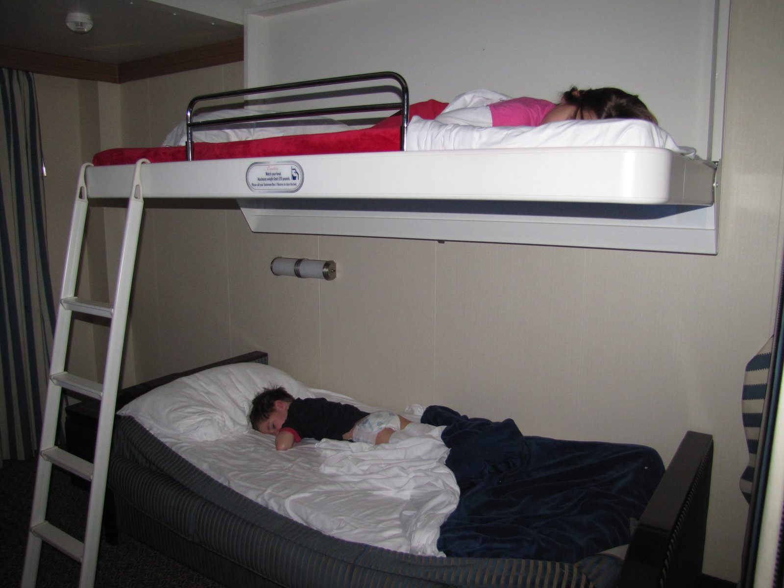 Bunk beds in our stateroom on our last night