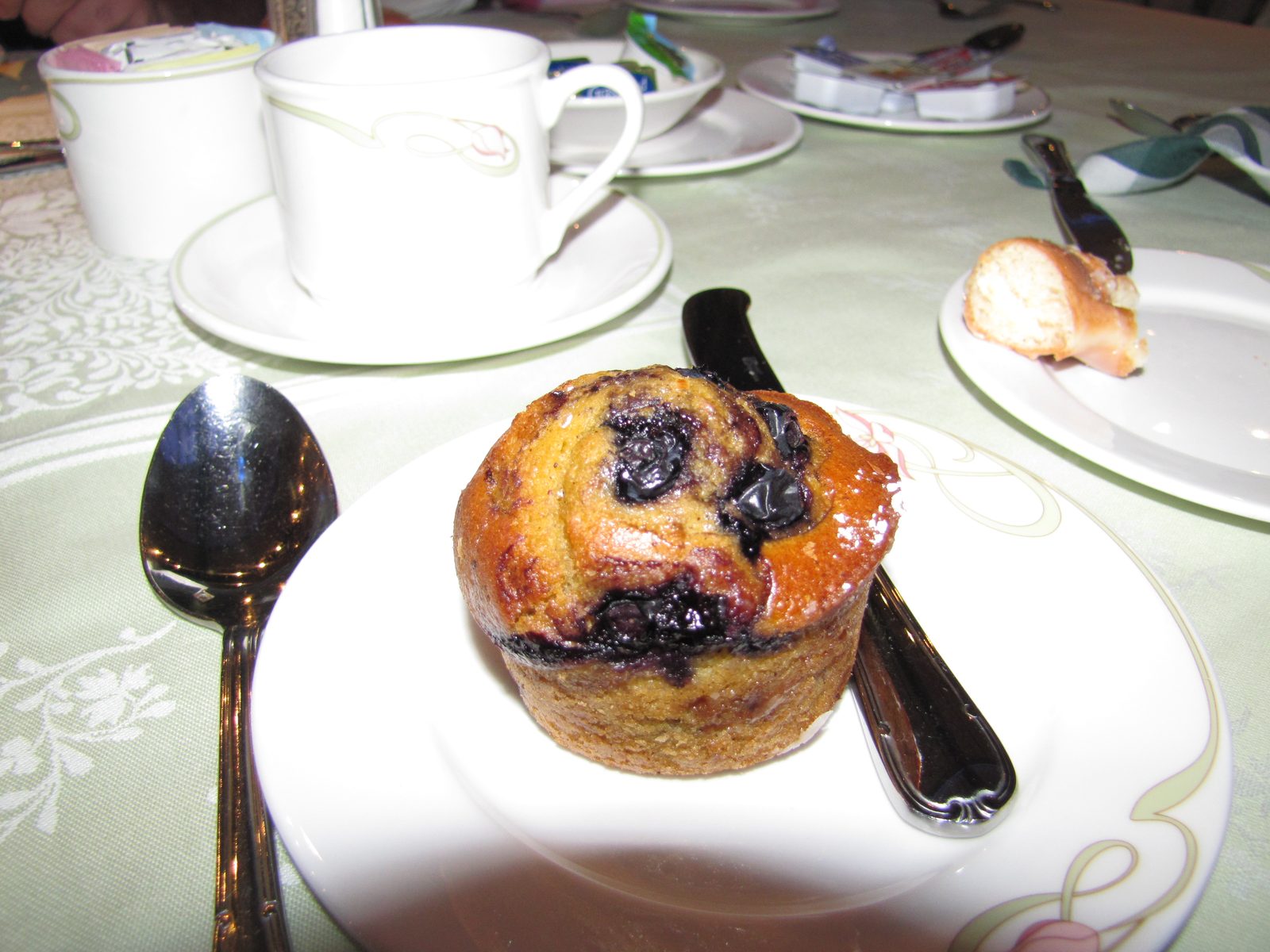 A blueberry muffin at our last shipboard breakfast