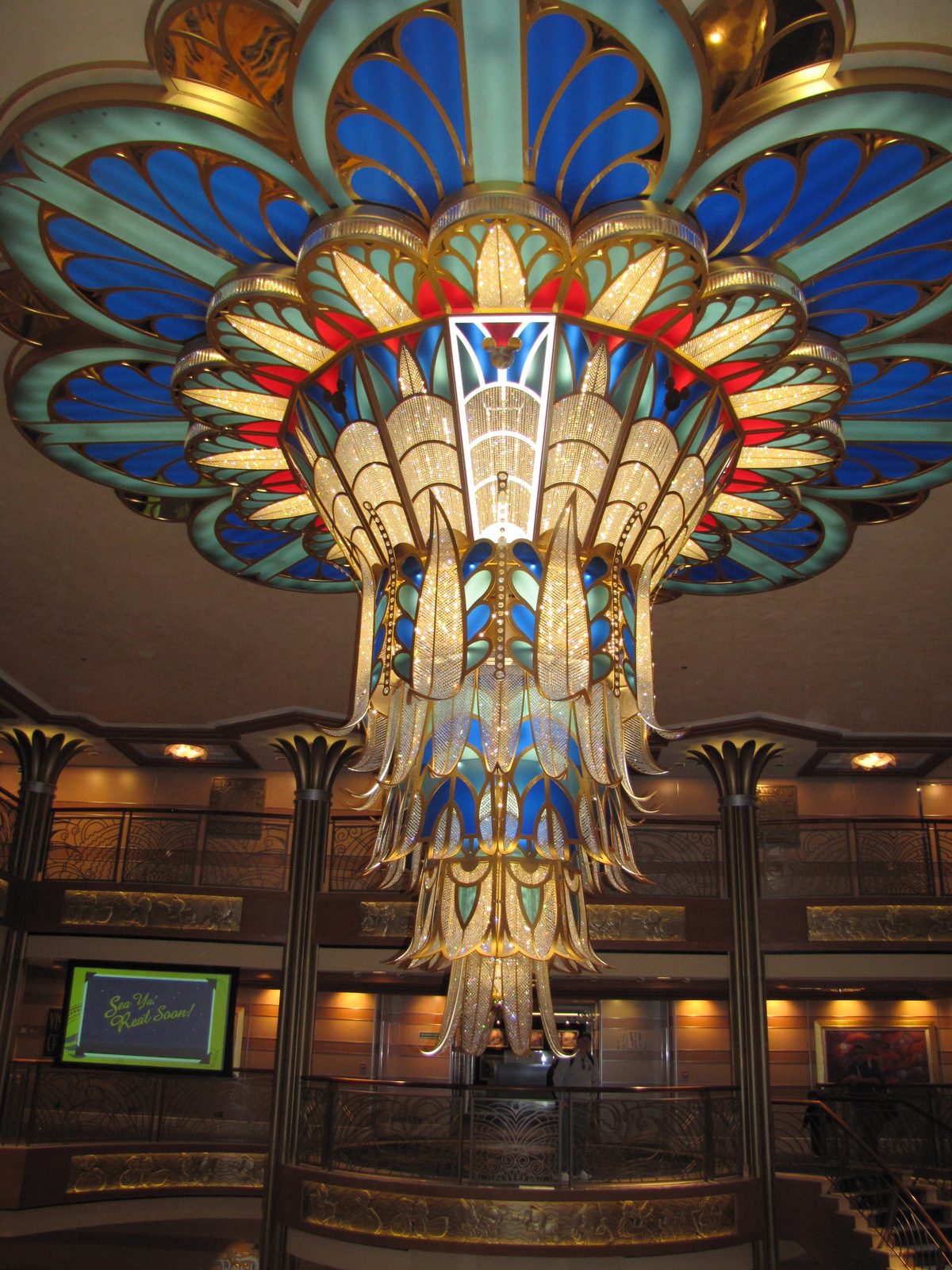 The chandelier in the ship's lobby one more time