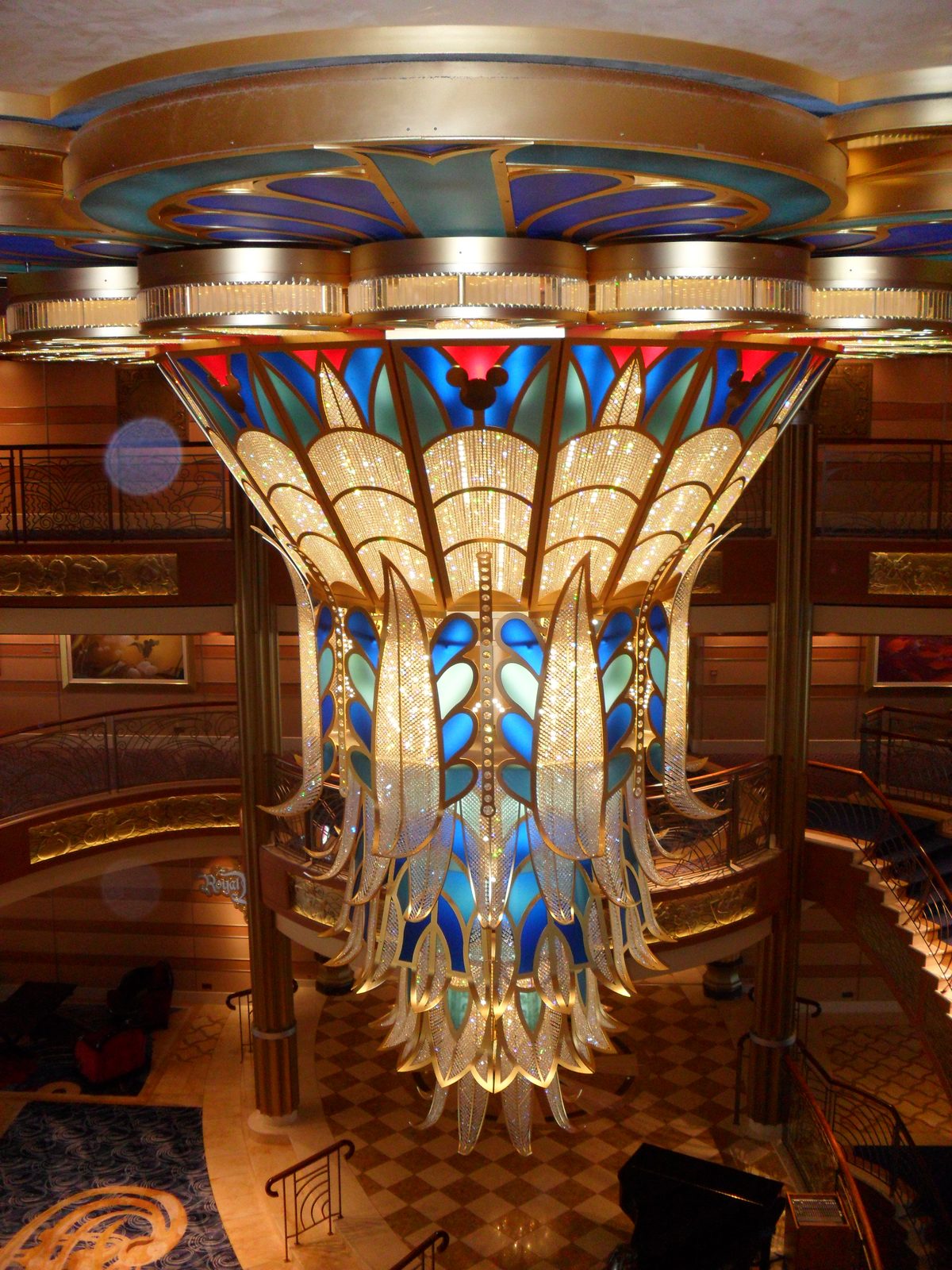 The chandelier in the ship's atrium