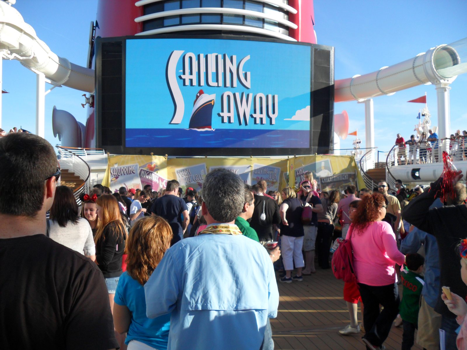 Funnel Vision showing Sailing Away over the pool deck