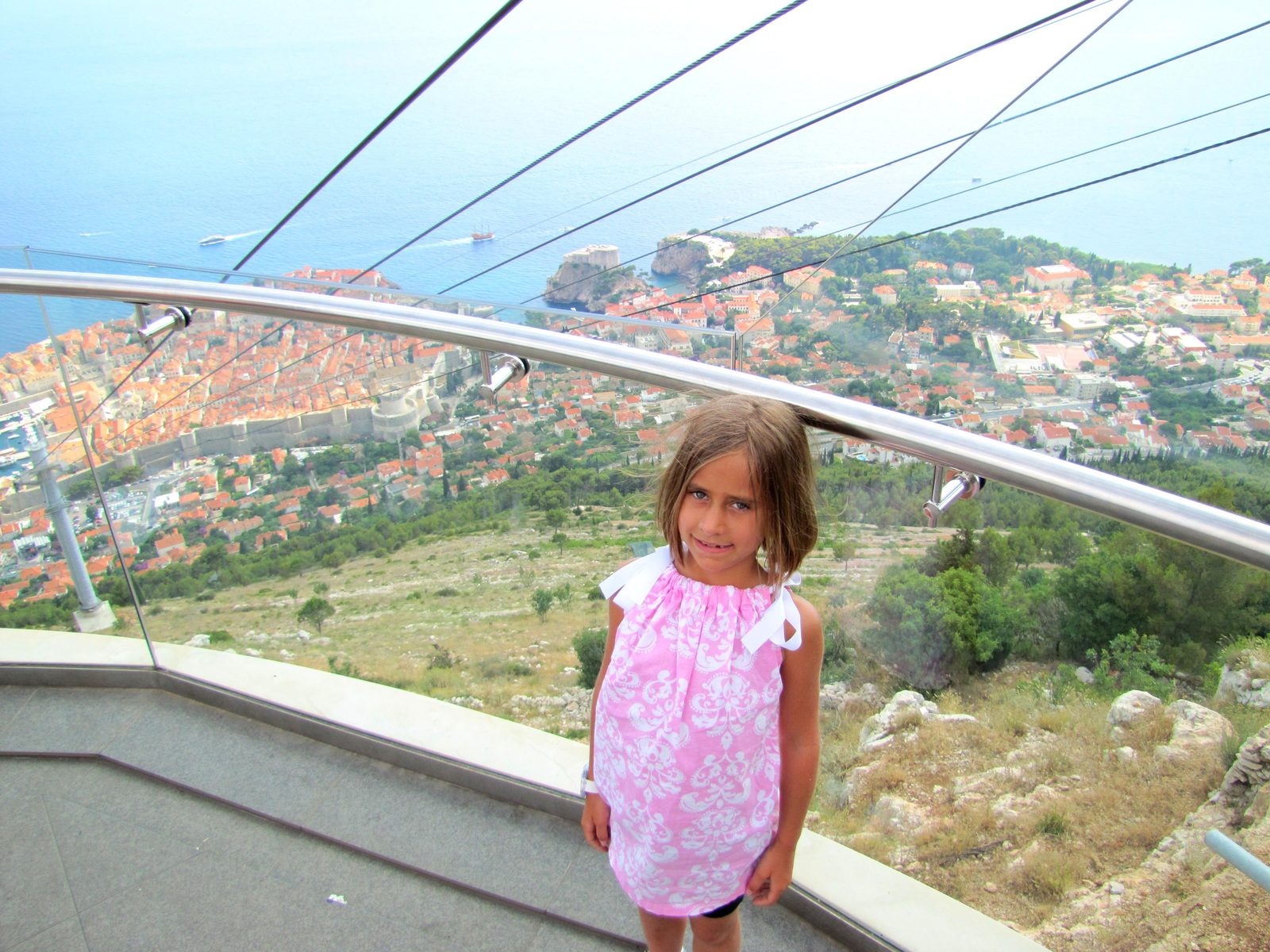 Lisa at the top of the cable car