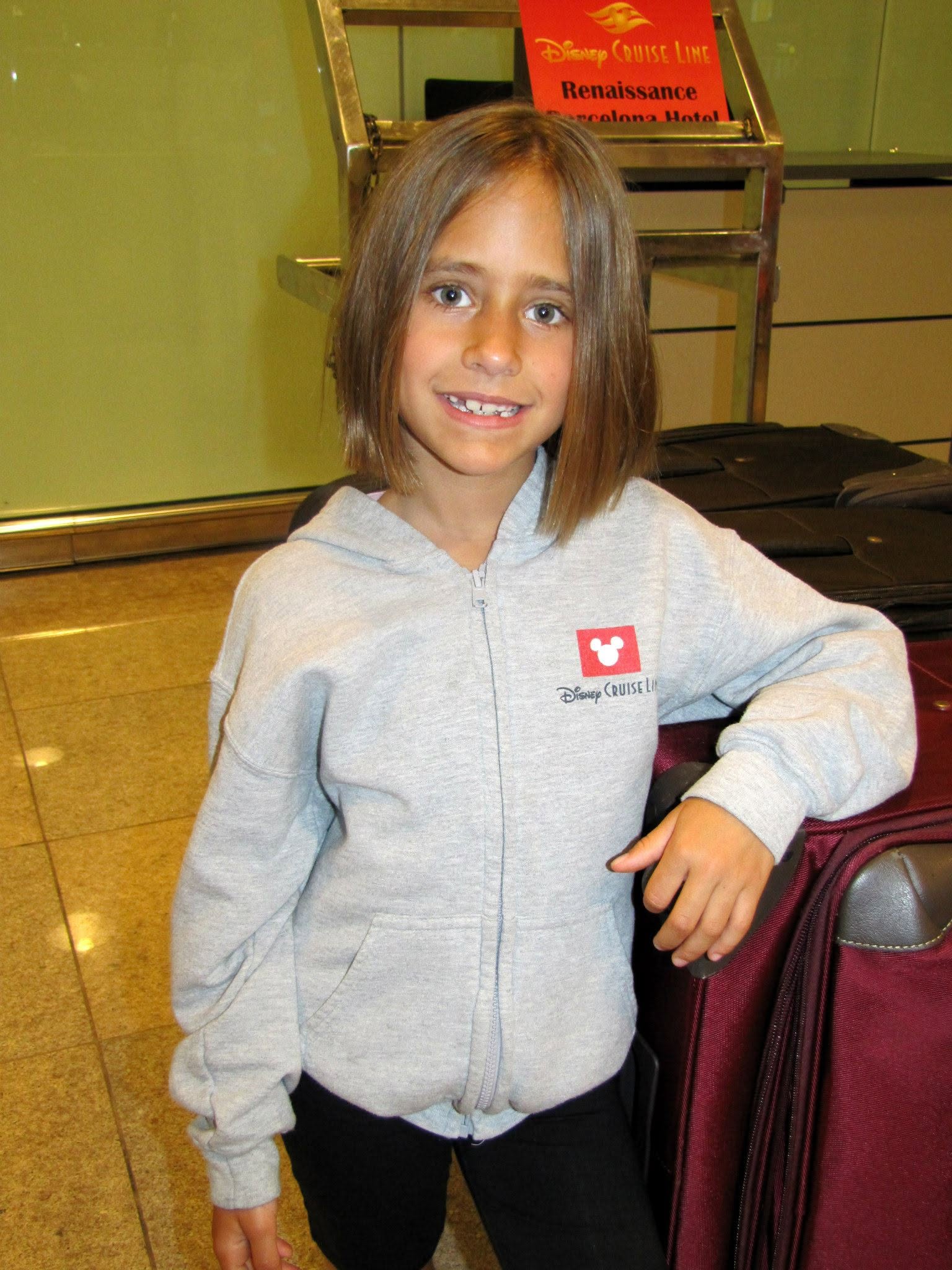 Lisa at the Barcelona airport, waiting on our ride