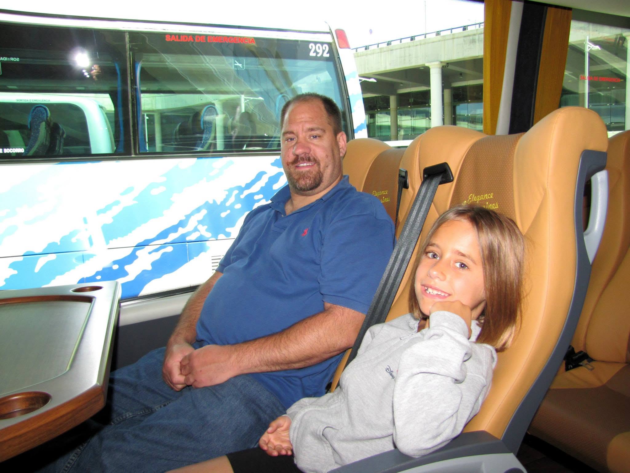 Lisa and Michael on the bus to our hotel in Barcelona