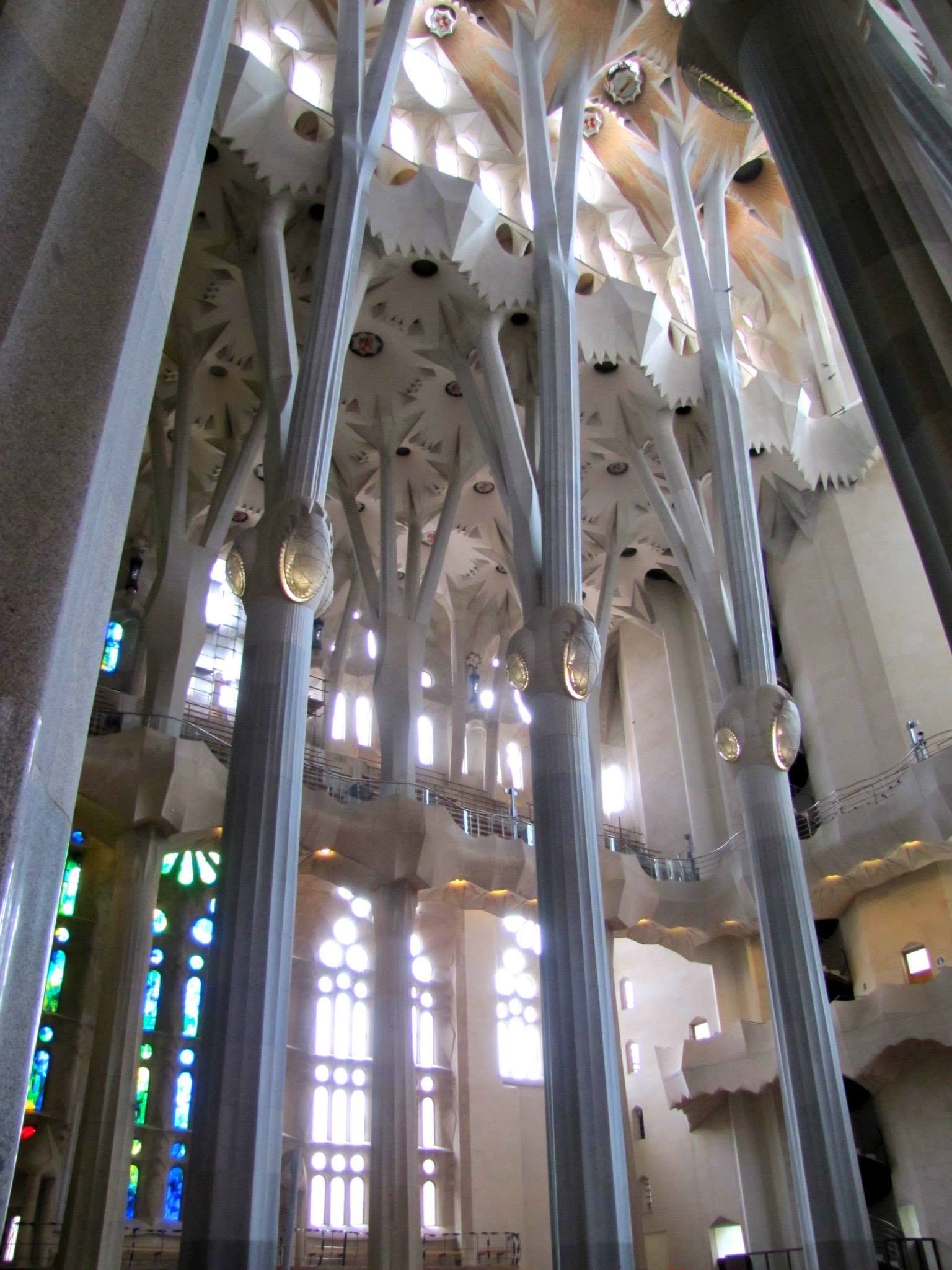The columns inside the Sagrada Familia