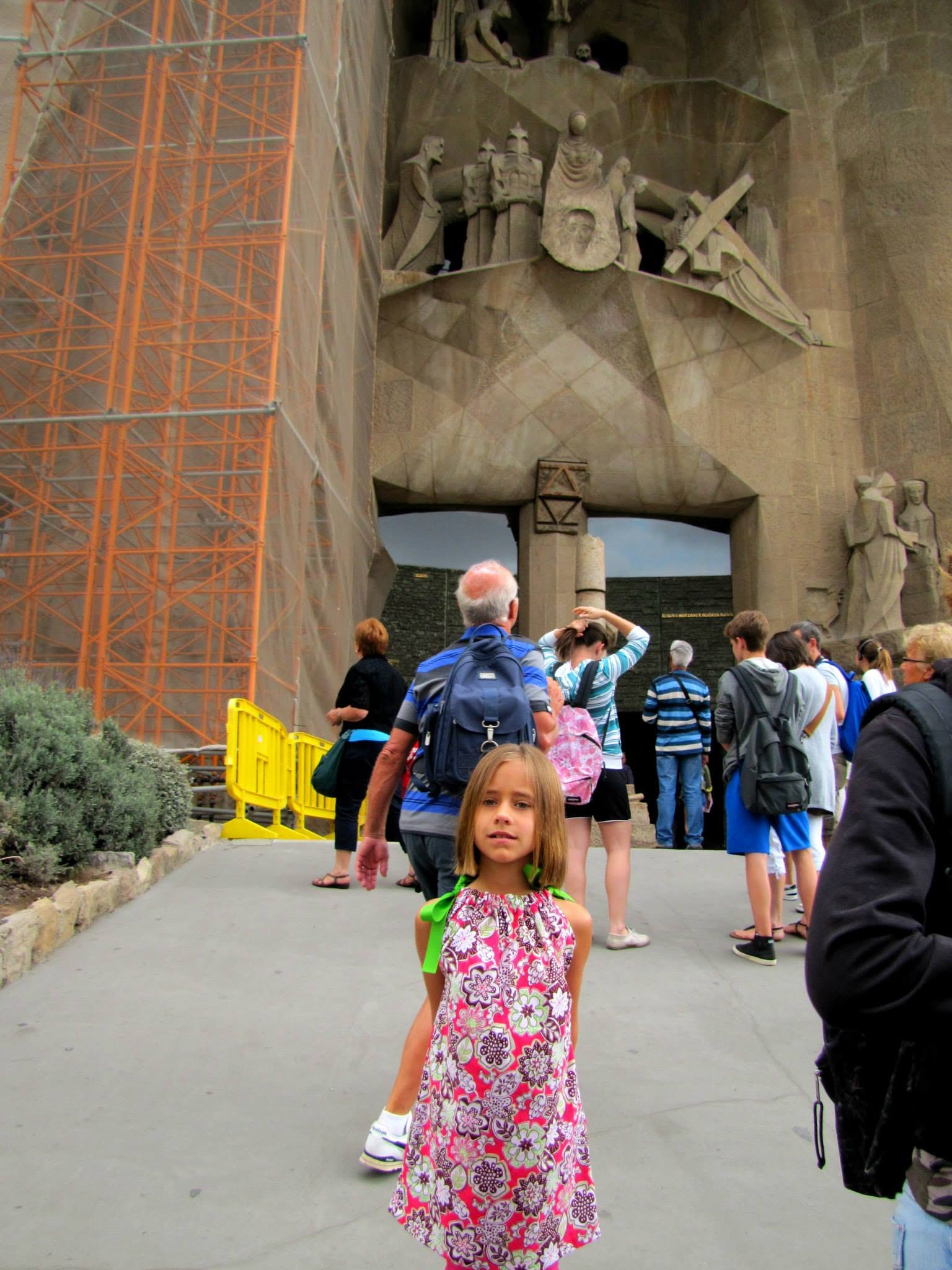 Lisa outside the Sagrada Familia