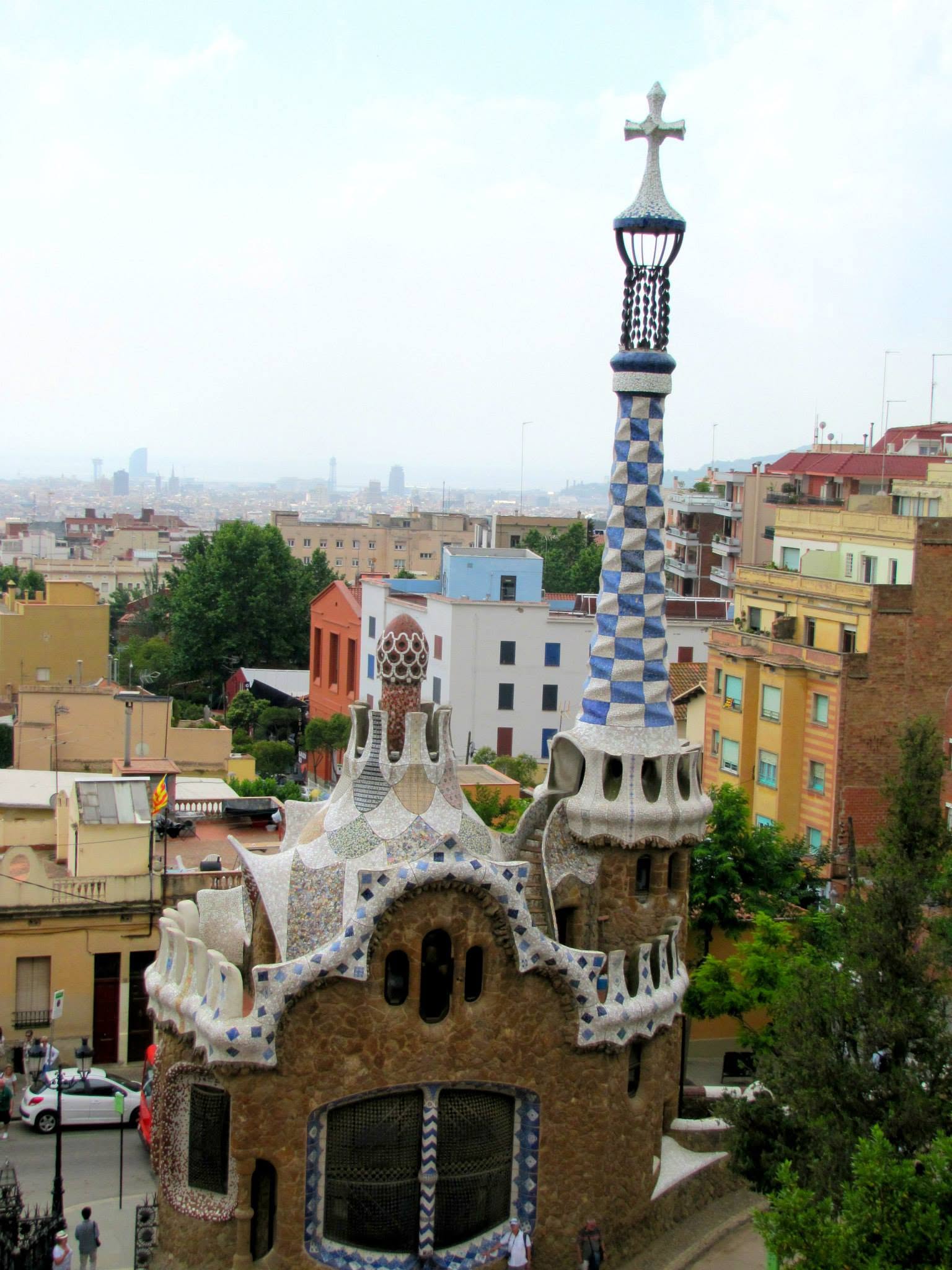Looking out over the city from Park Guell