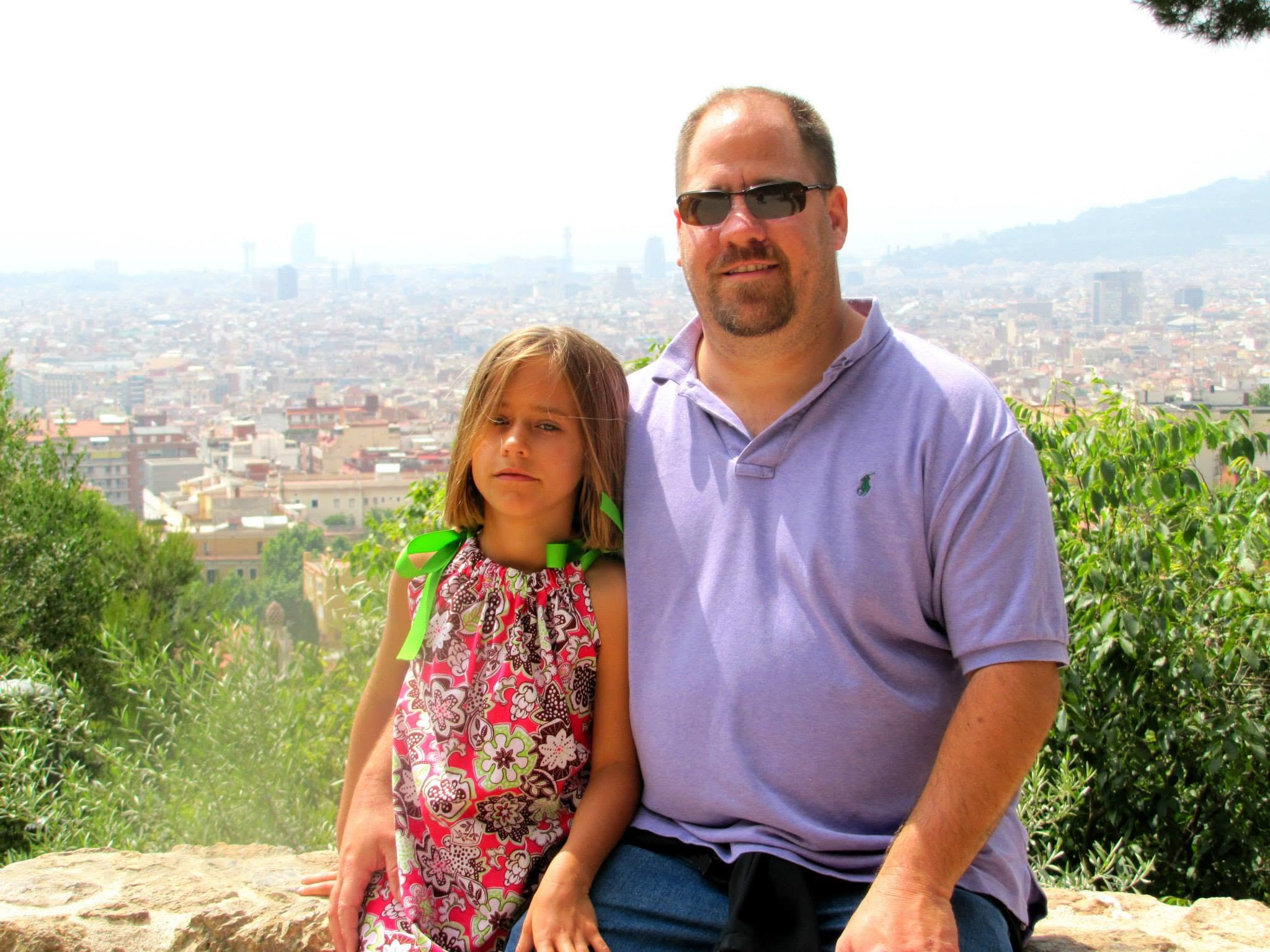 Lisa and Michael overlooking the city at Park Guell