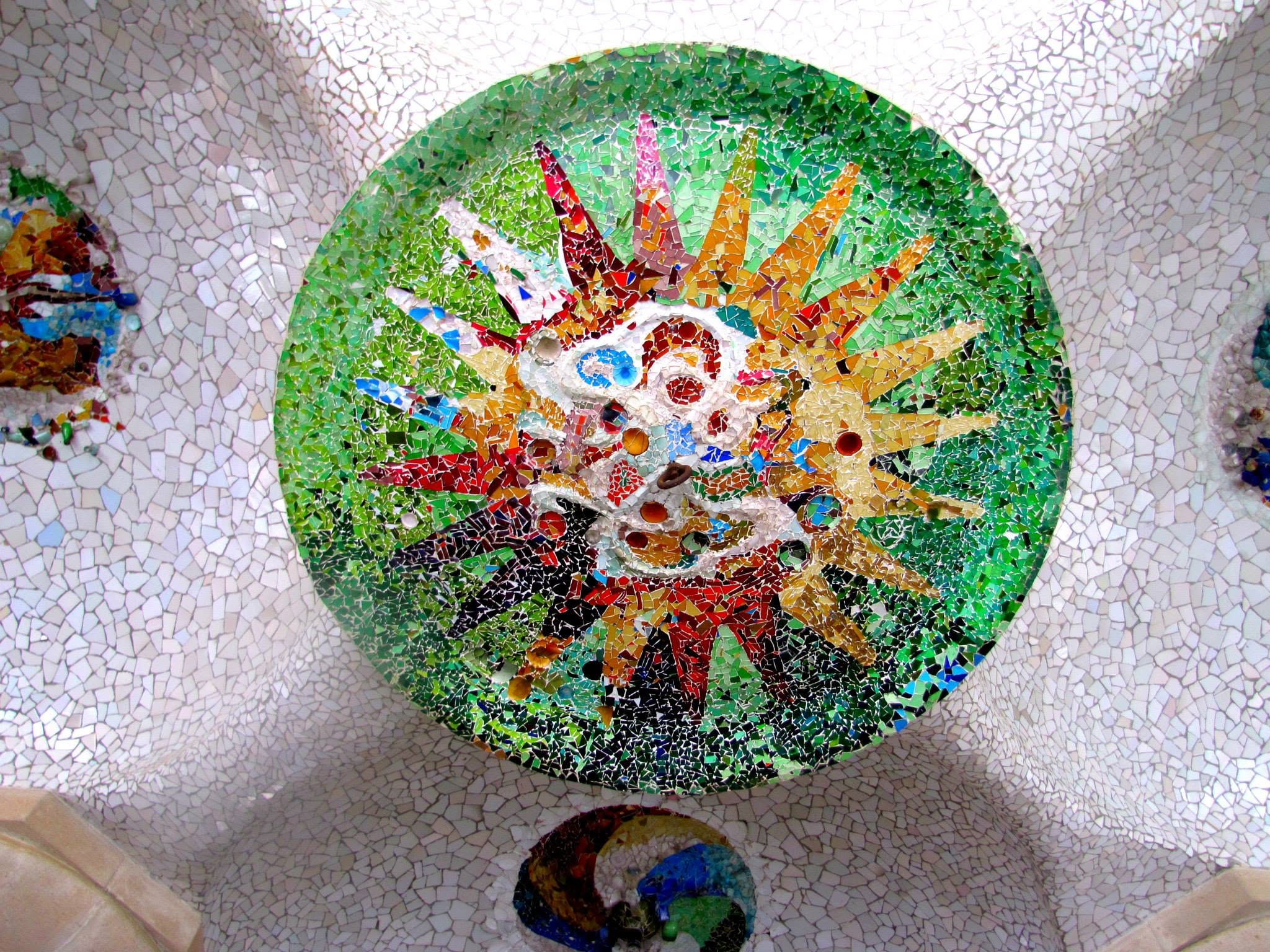 Mosaic on the ceiling at Park Guell