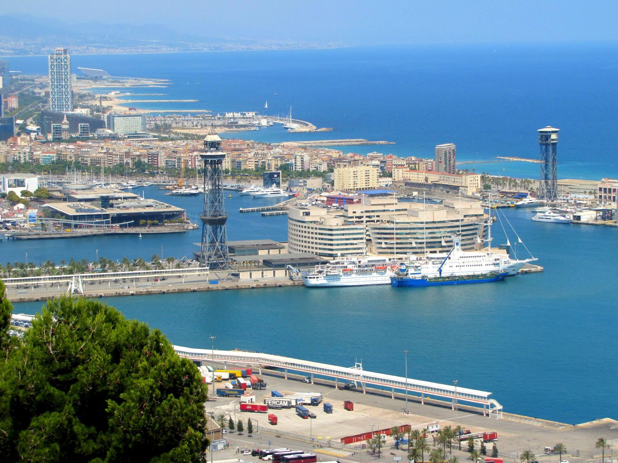 The harbor from the hilltop at Montjuic