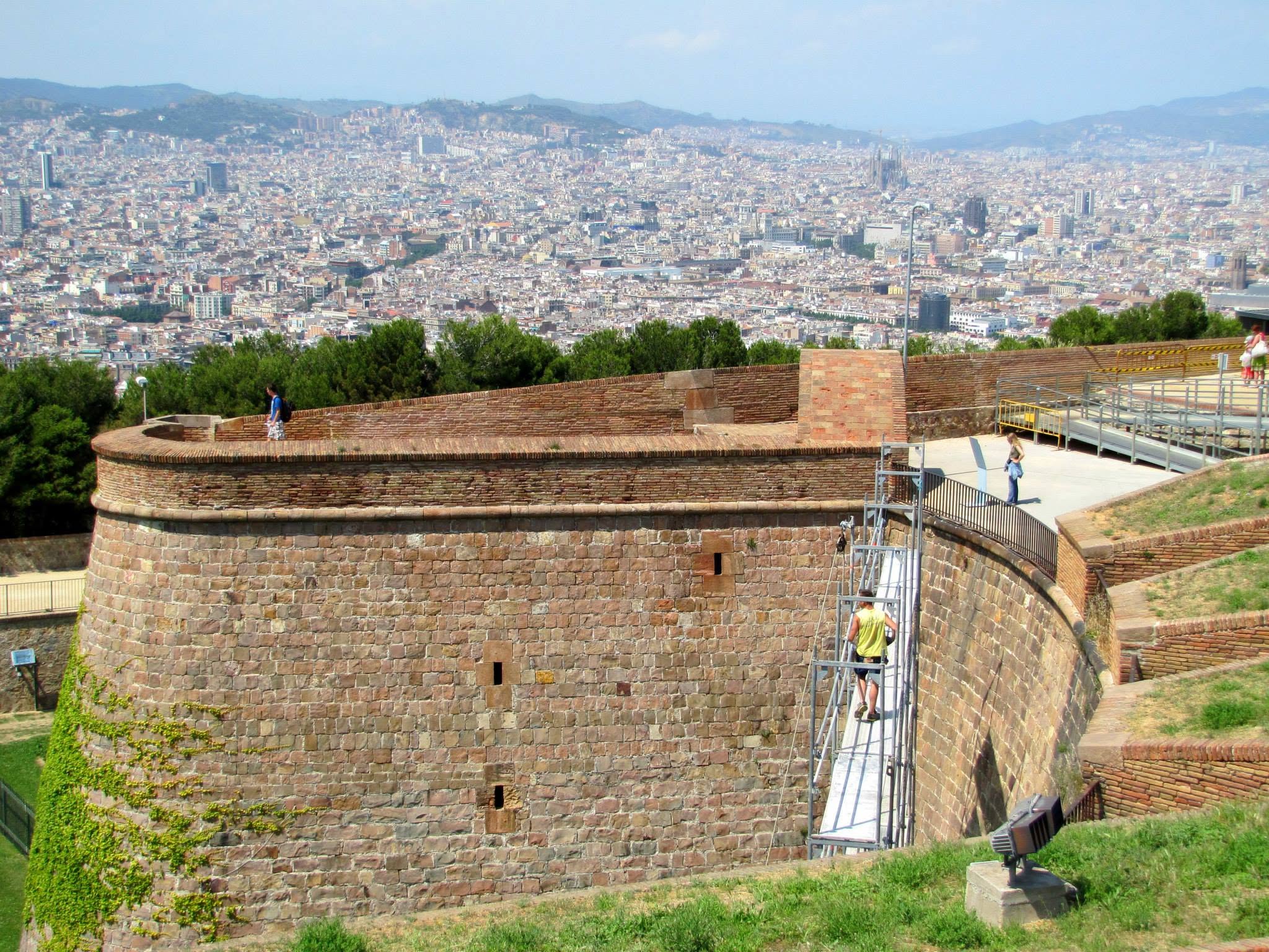 The castle walls at Montjuic