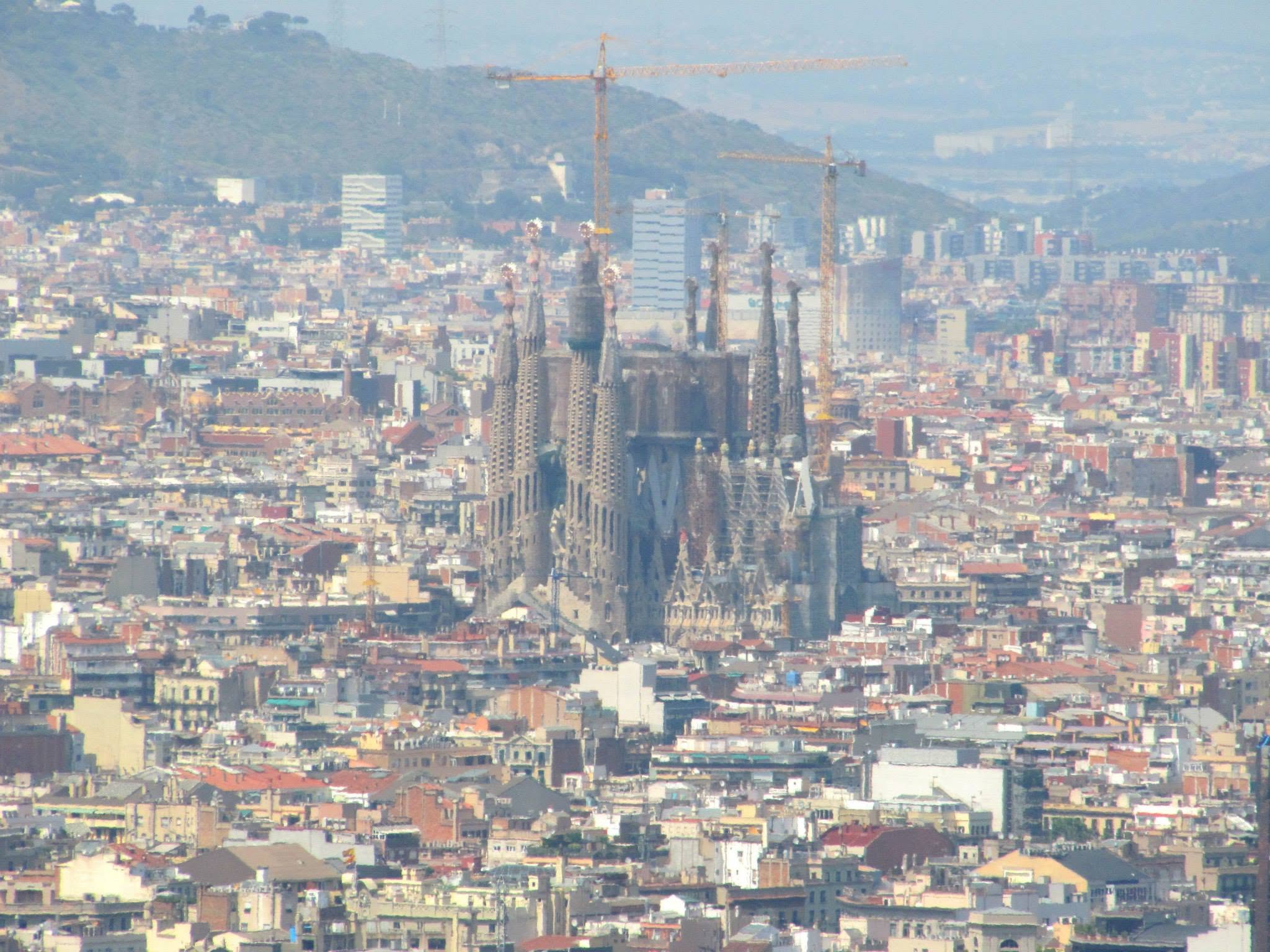 The Sagrada Familia across the city from Montjuic