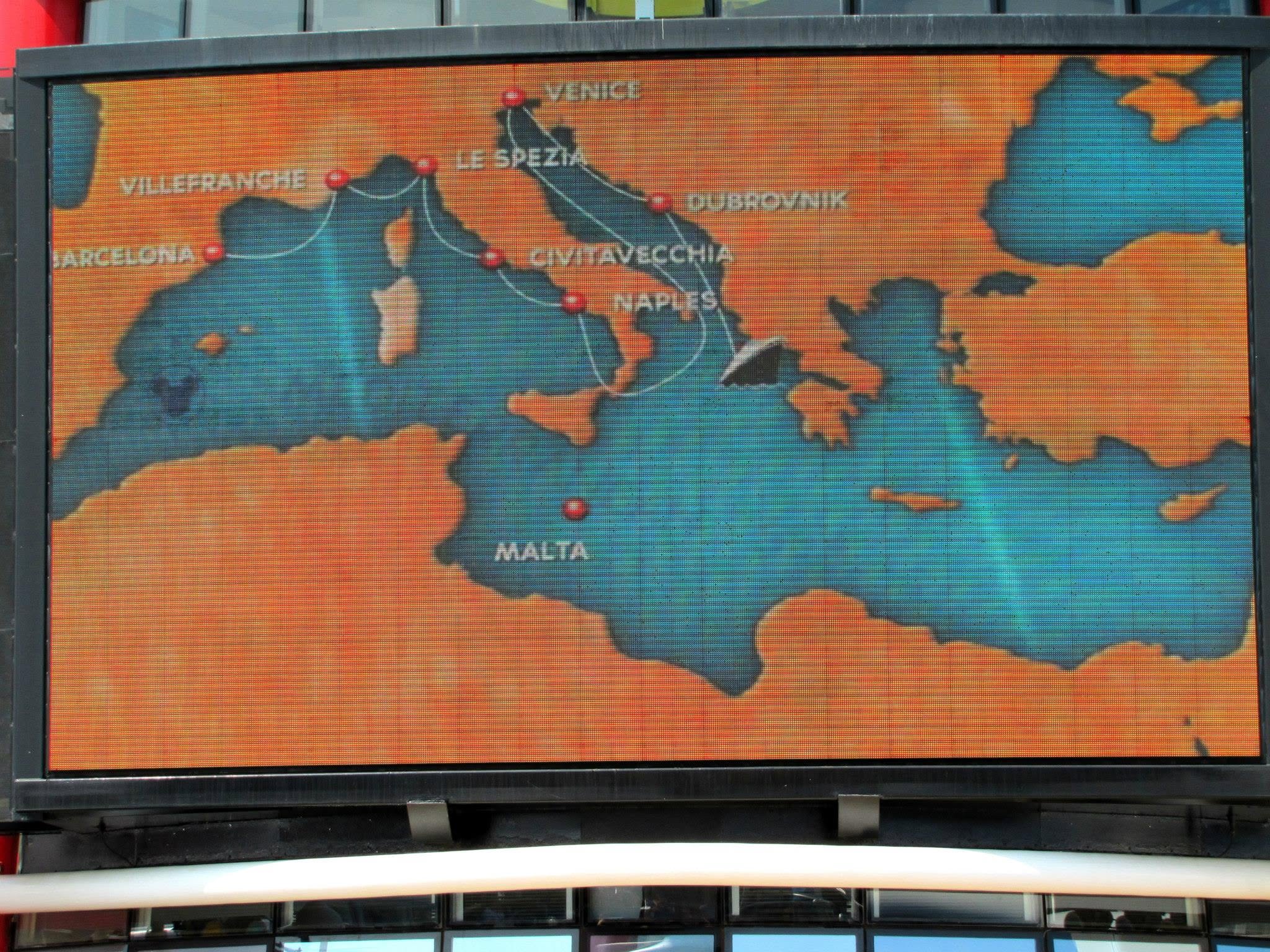 All of our ports on the route map aboard the Magic