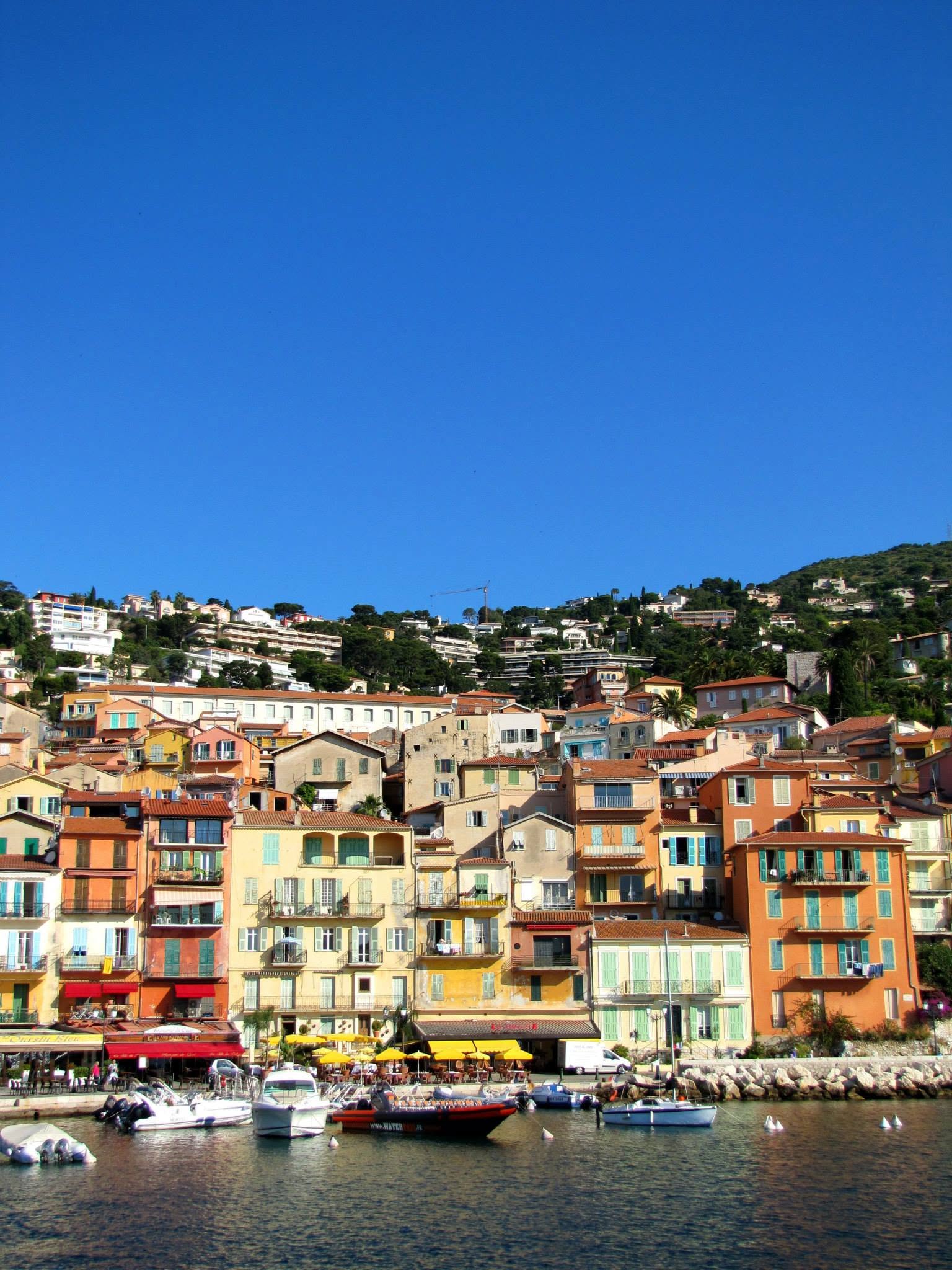 The colorful waterfront in Villefranche
