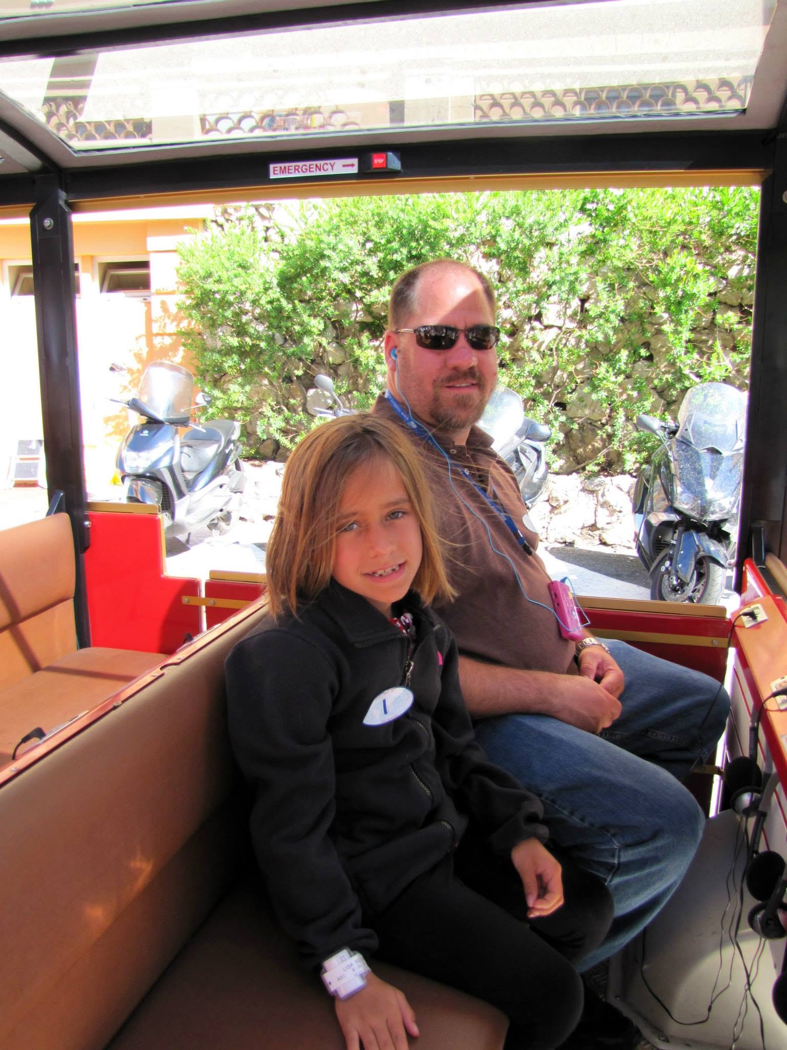 Lisa and Michael on the little train in Monte Carlo
