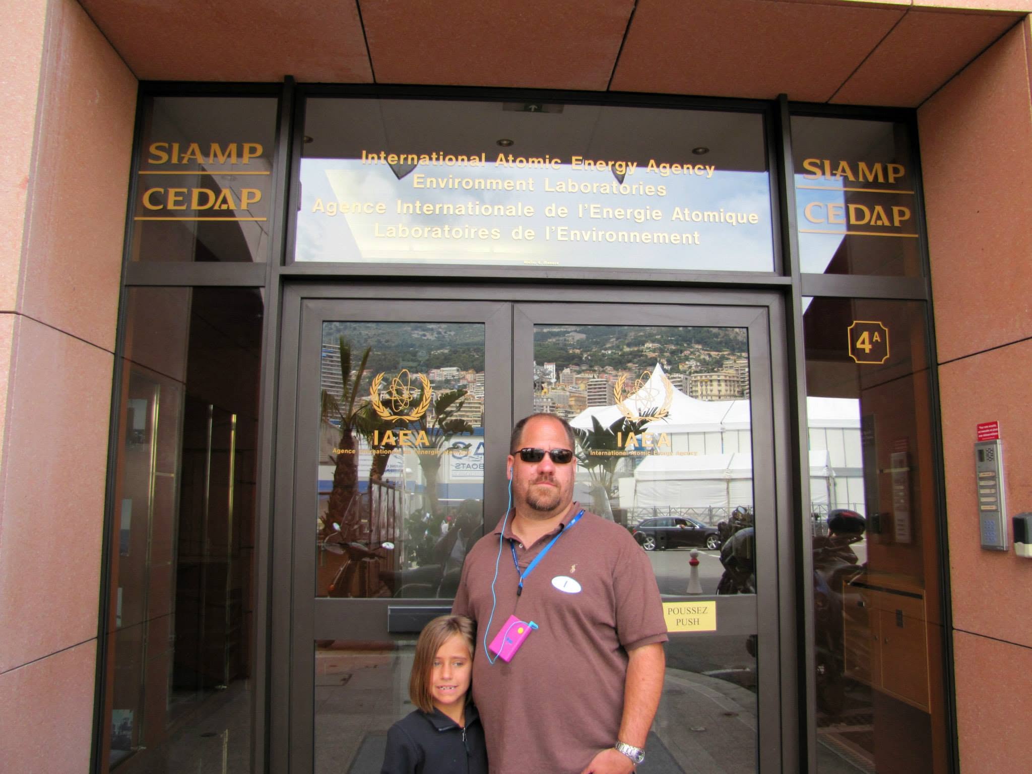 Lisa and Michael at the IAEA Environment Laboratories in Monaco