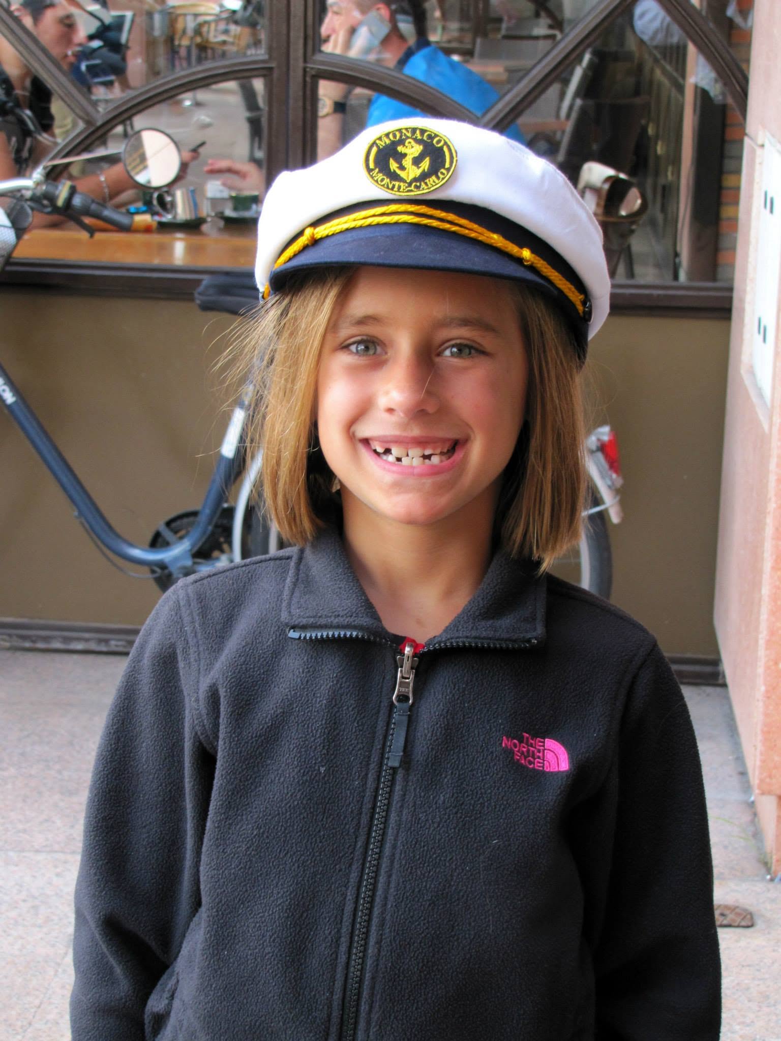 Lisa in her new captain's hat in Monte Carlo