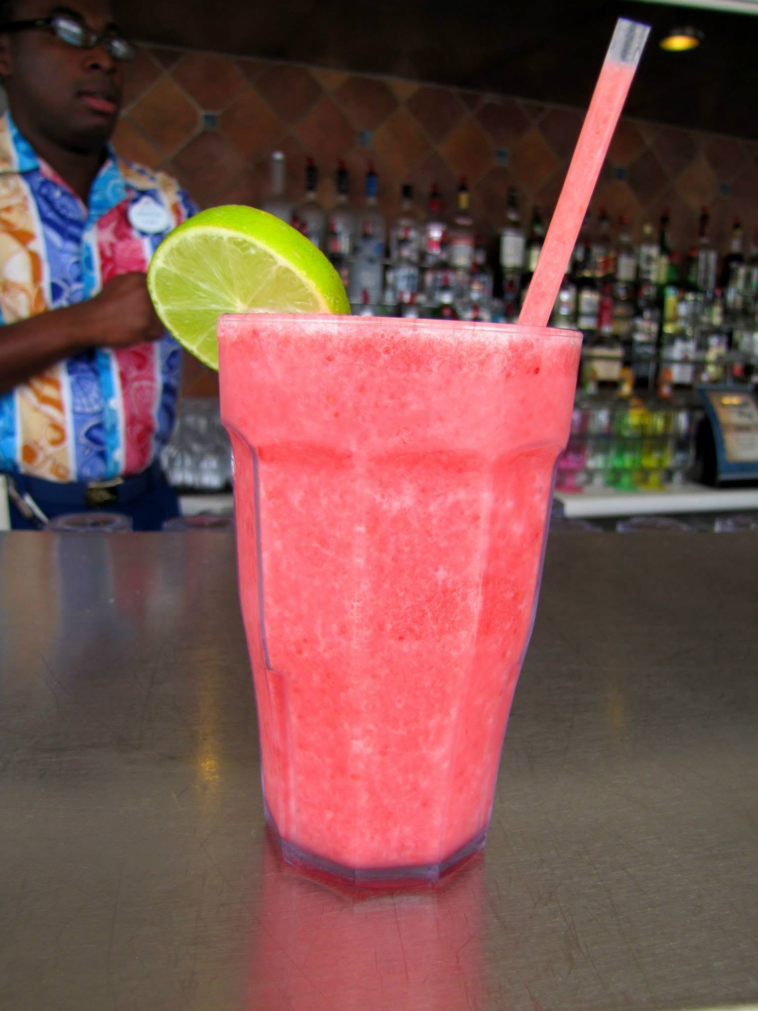Strawberry daiquiri at the bar aboard the Magic