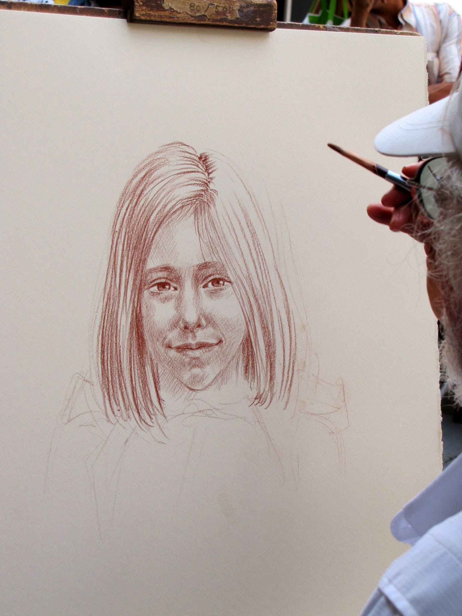 The sketch of Lisa taking shape