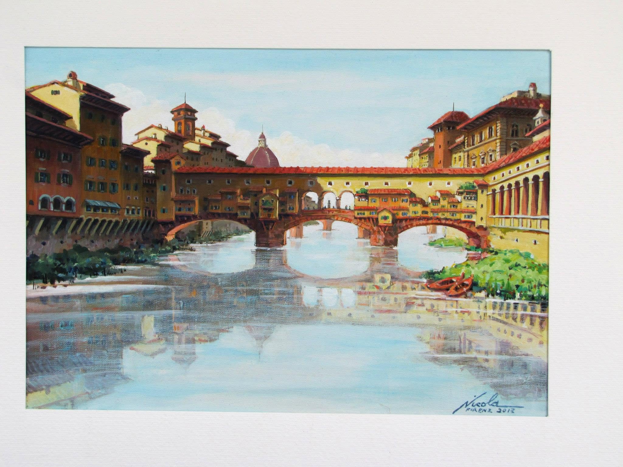 The Ponte Vecchio watercolor we bought from the artist