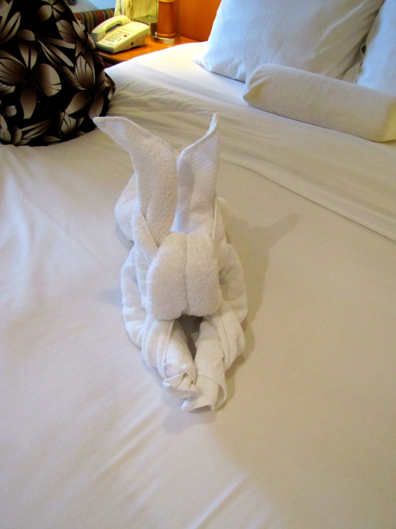 Our towel art for the night, a bunny