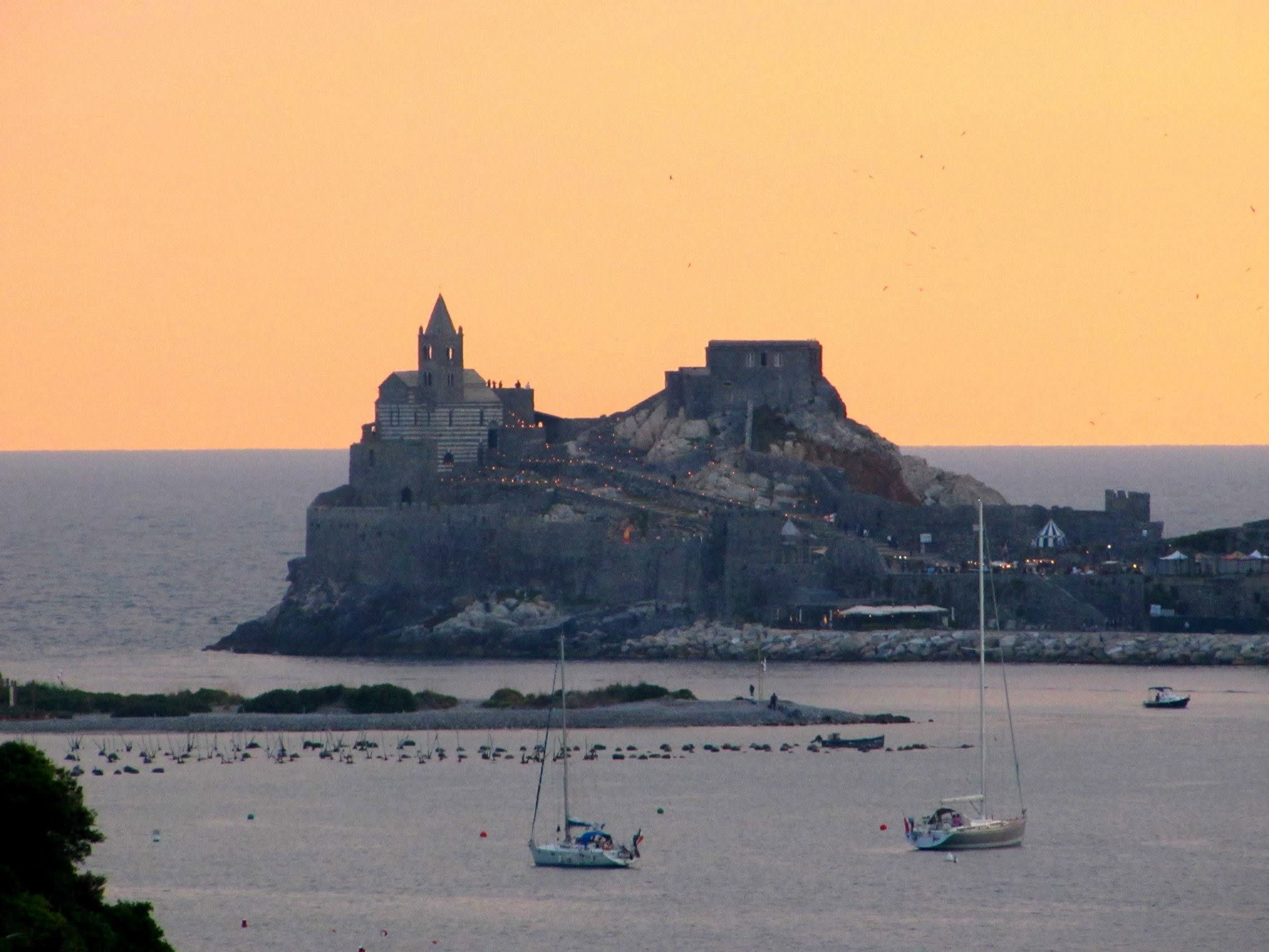 Pulling out of La Spezia at sunset
