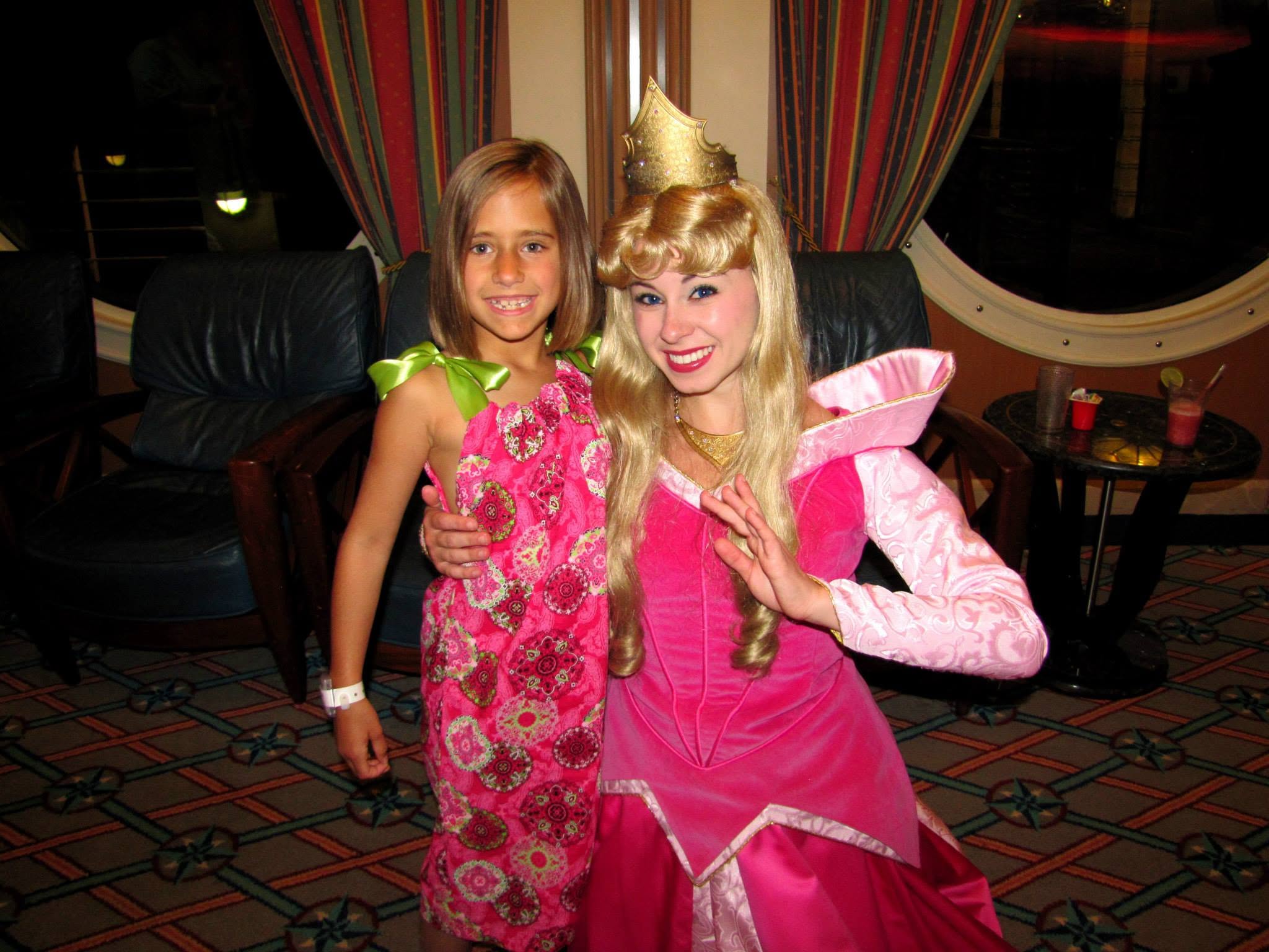 Lisa with Princess Aurora aboard the Magic