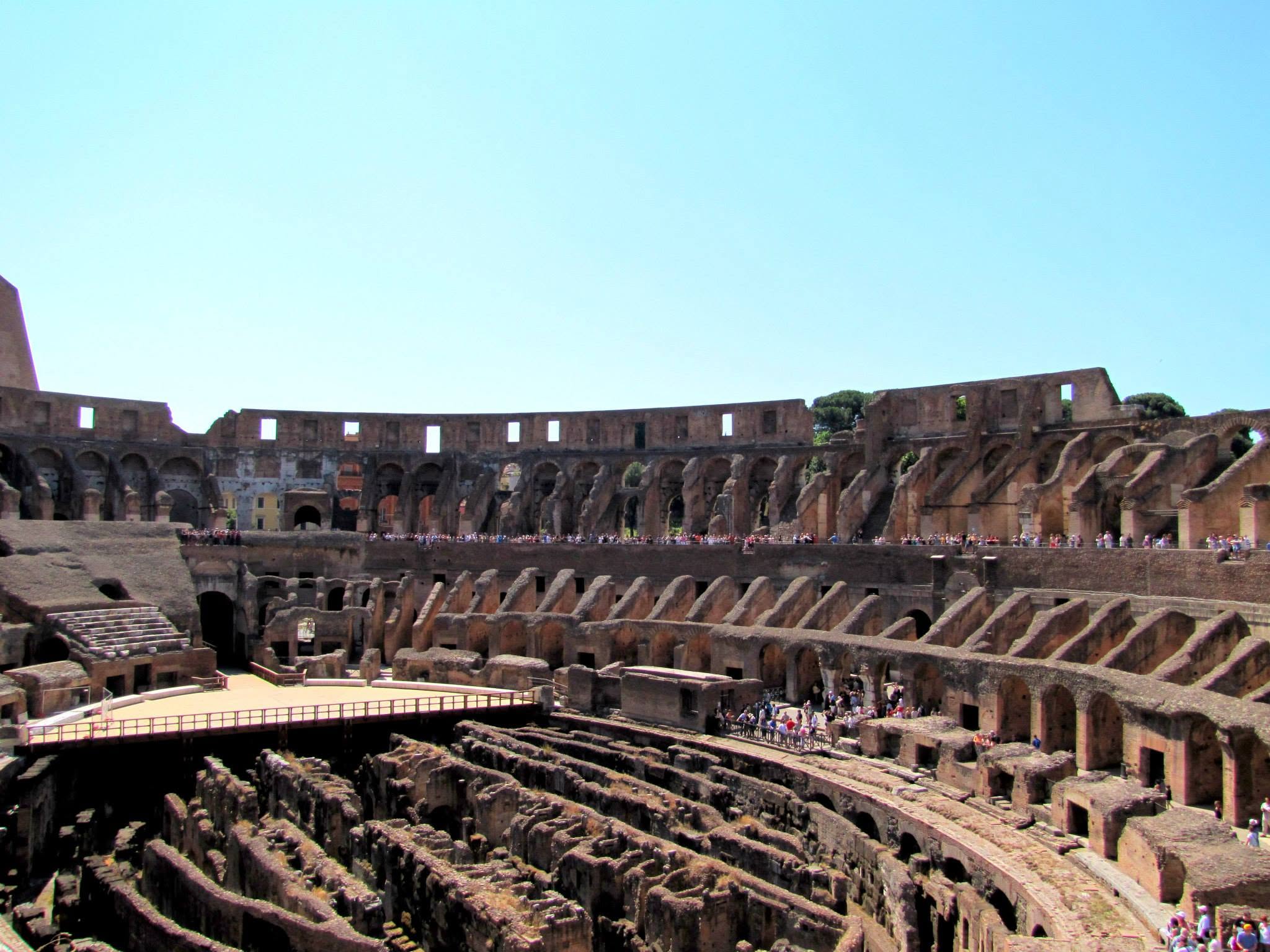 Inside the arena at the Colosseum