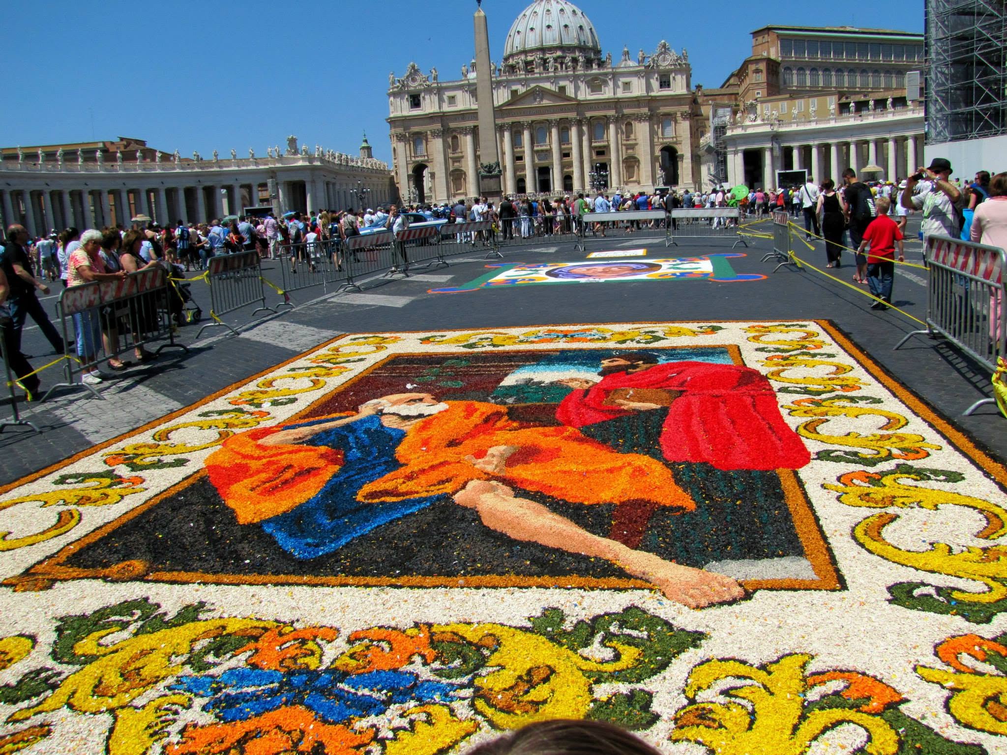 Wood shaving artwork outside St. Peter's Basilica