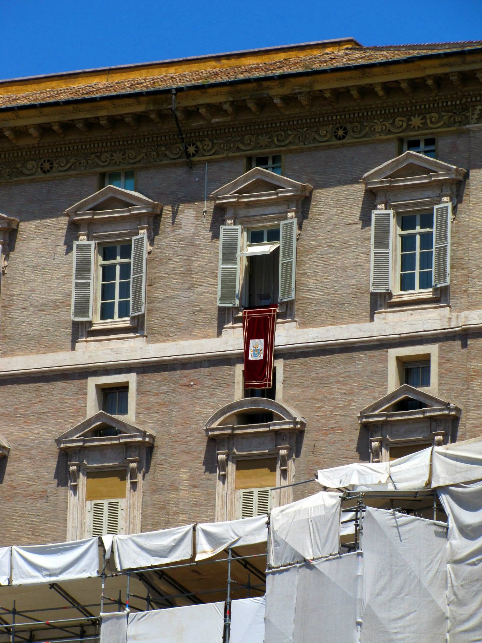 The window where Pope Francis gave the papal blessing
