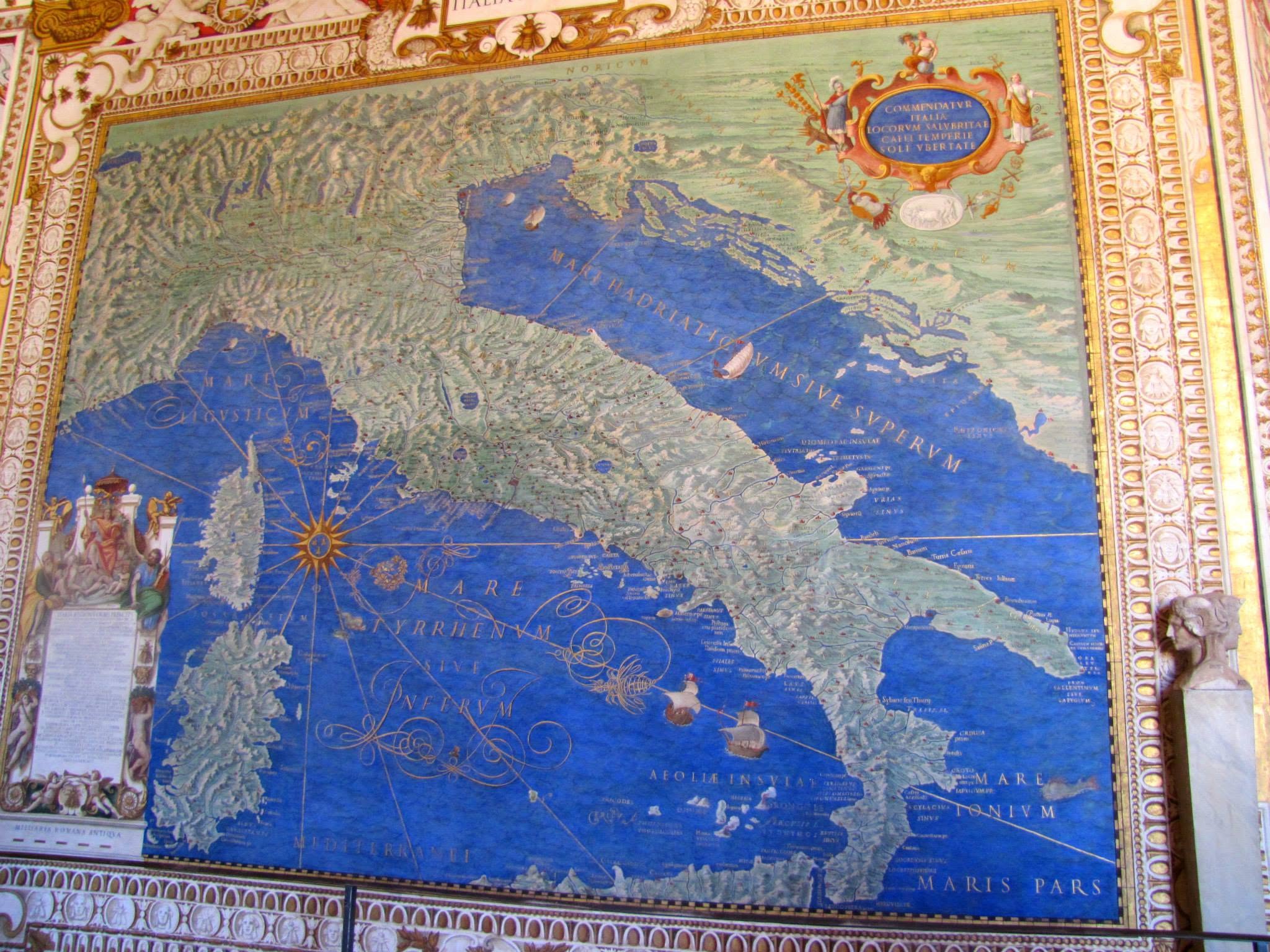 The huge map of Italy in the hall of maps
