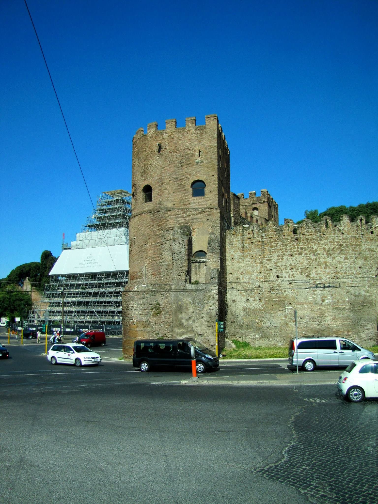 Entering the old walls of Rome