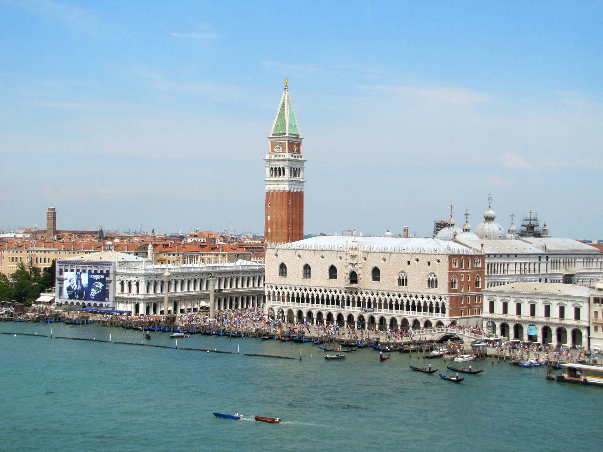St. Mark's bell tower and the Doge's Palace from the ship