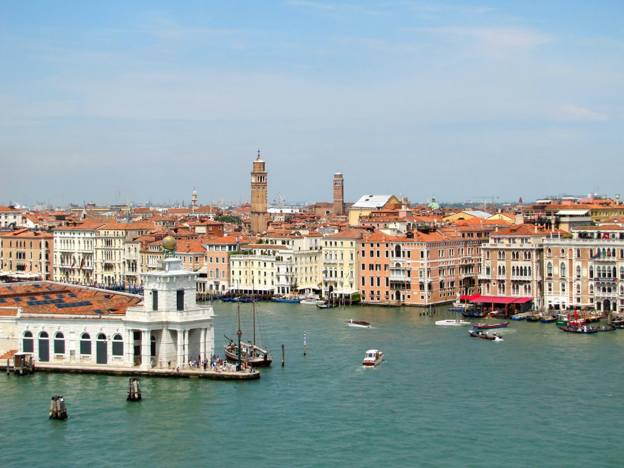 Looking along the Grand Canal from the ship
