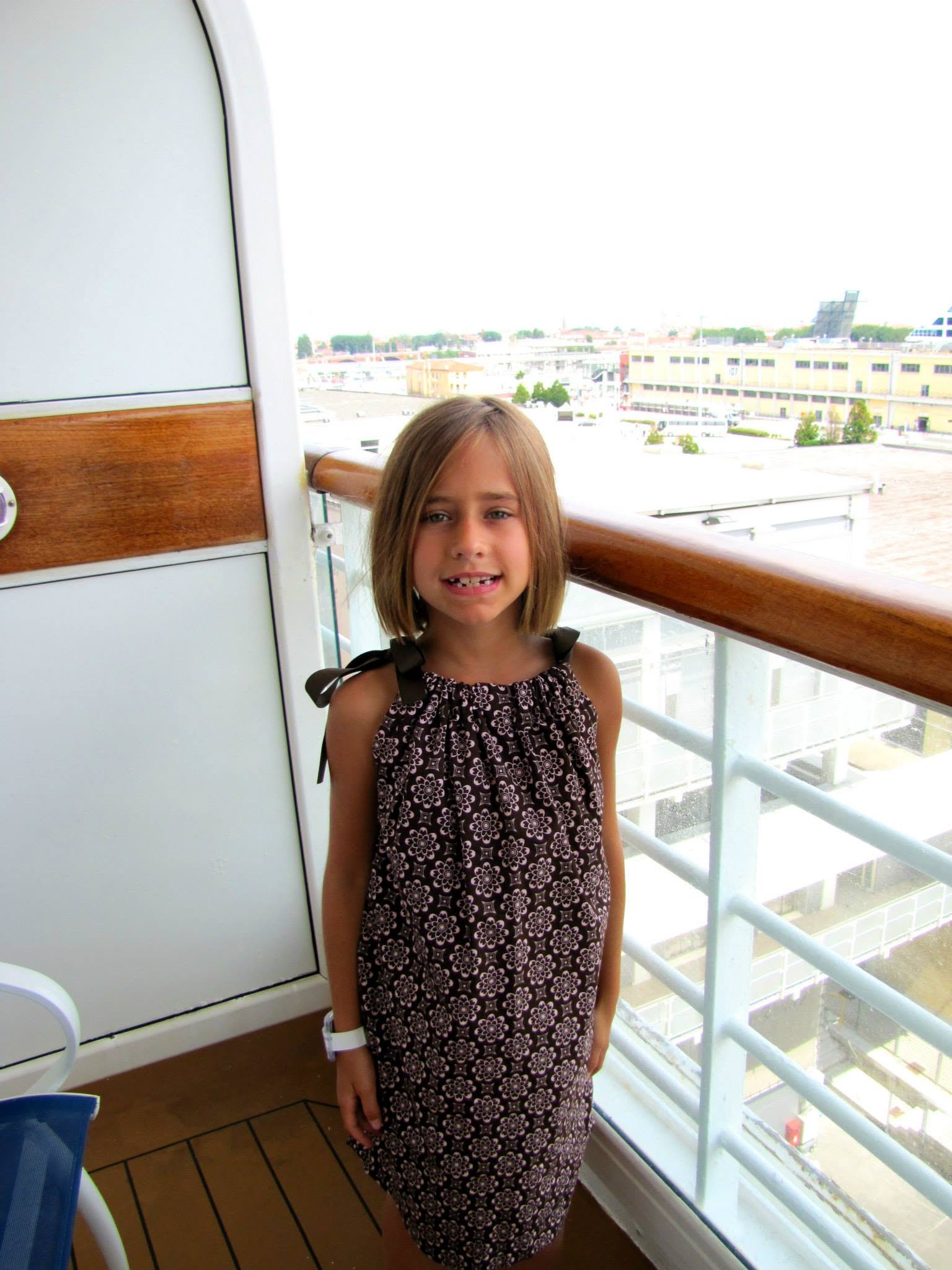 Lisa on our verandah in Venice