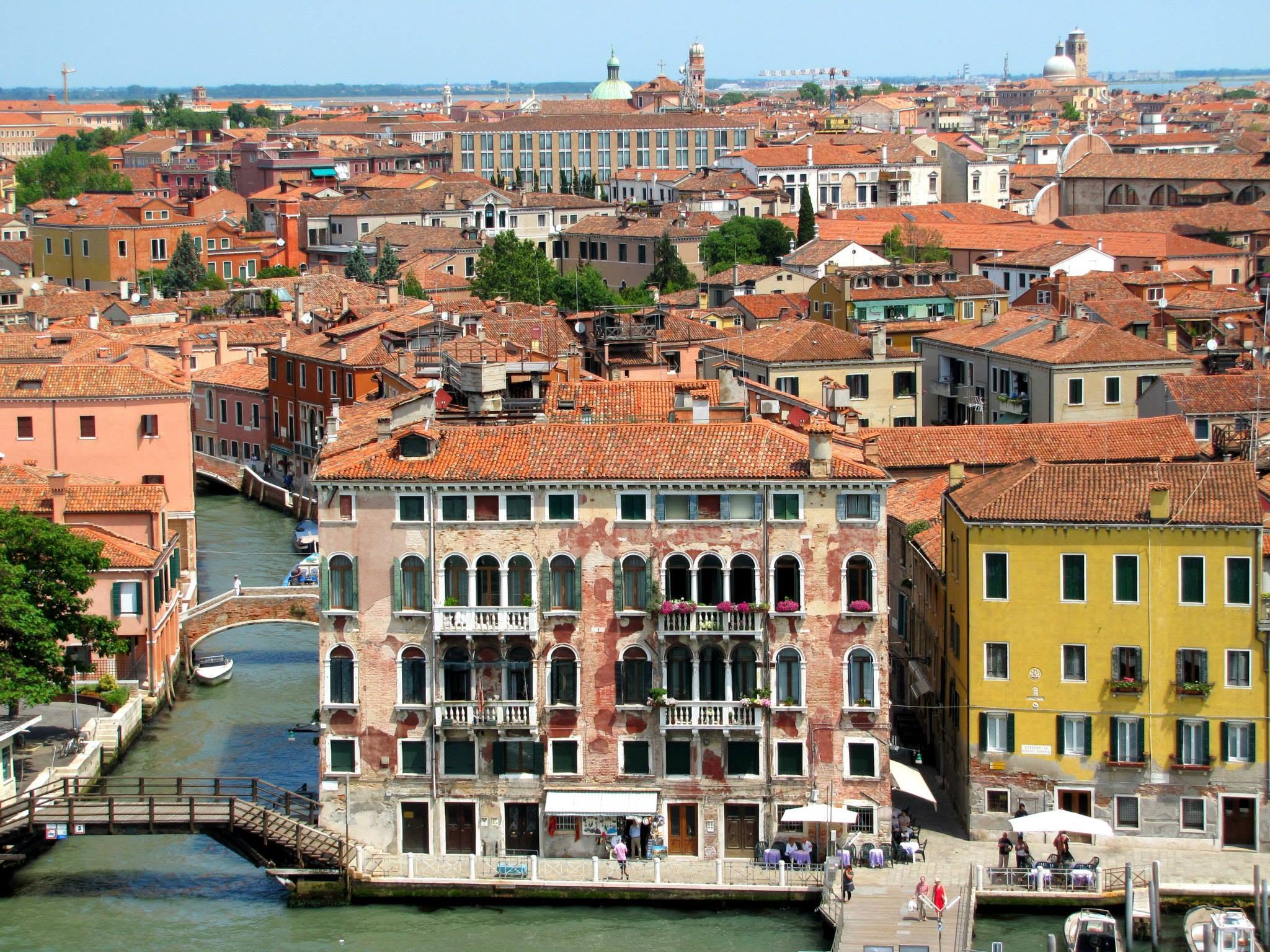 The scene just before we docked in Venice