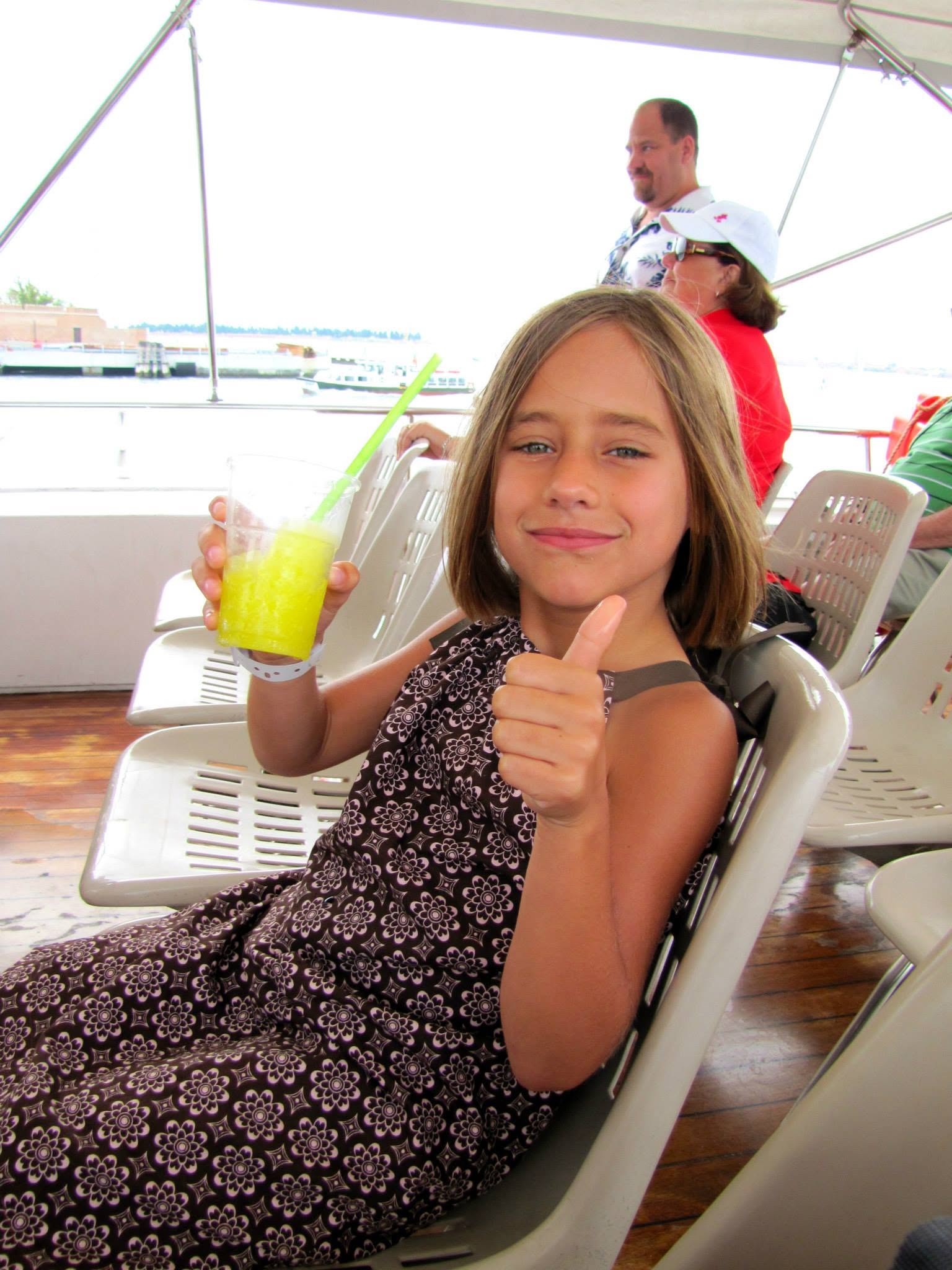 Lisa with her slushie on the panoramic cruise